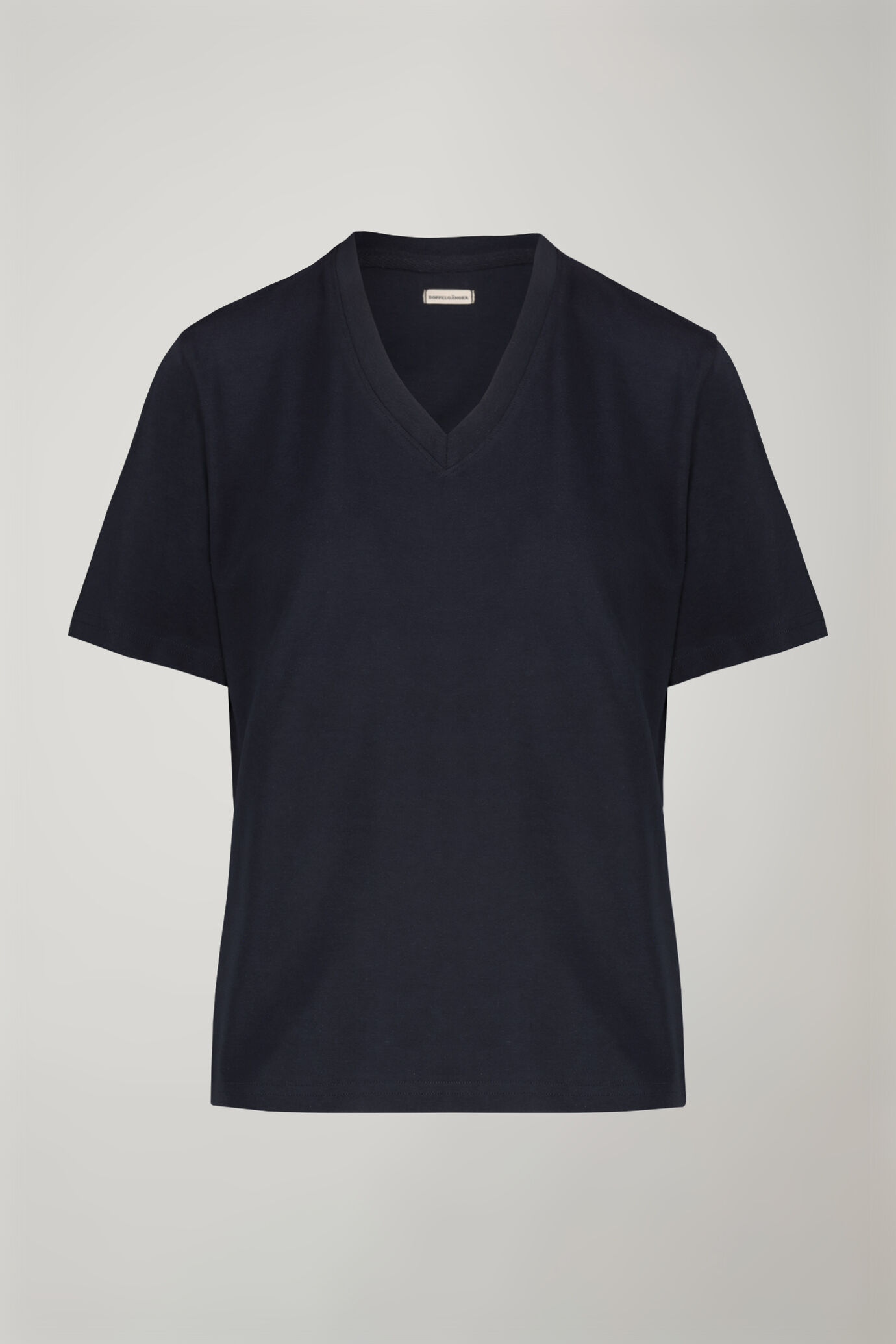 Damen-T-Shirt mit V-Ausschnitt aus 100 % Baumwolle in normaler Passform image number 4