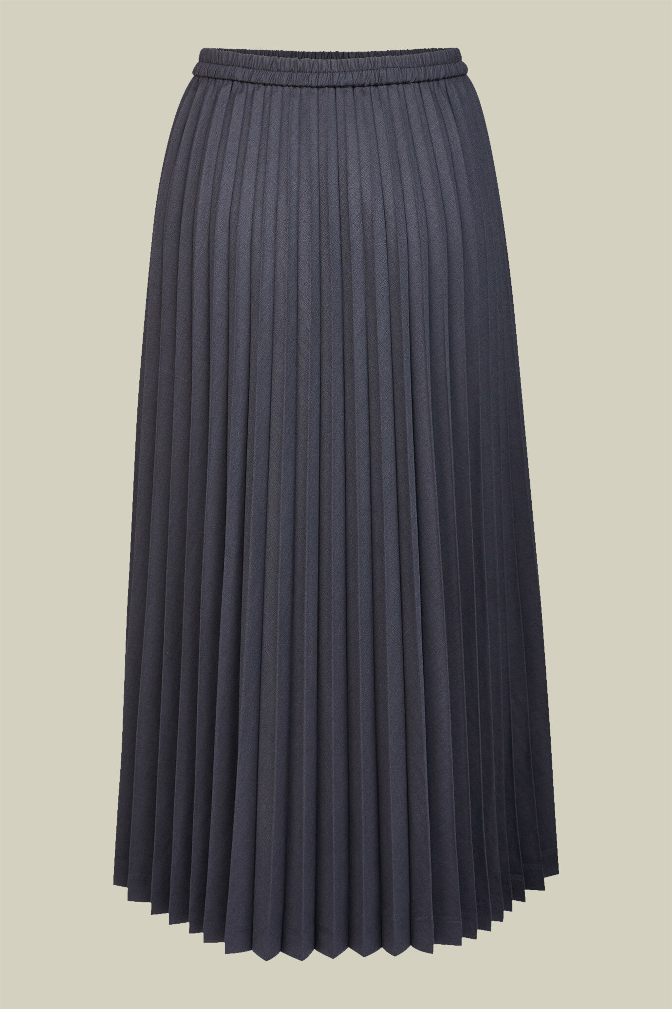 Gonna lunga donna plissettata con elastico in vita image number 1