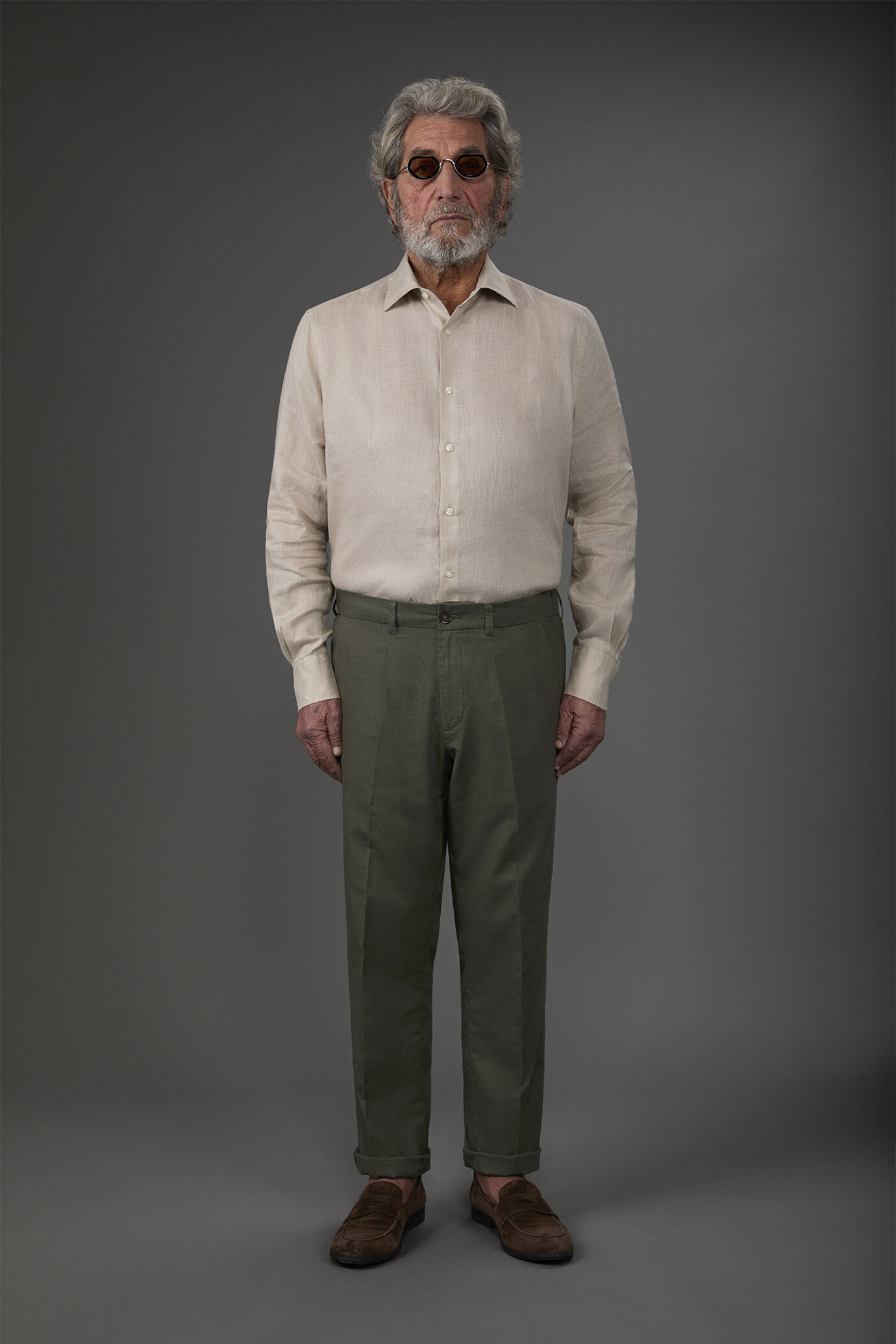 Men's casual shirt with classic collar, 100% linen image number 3