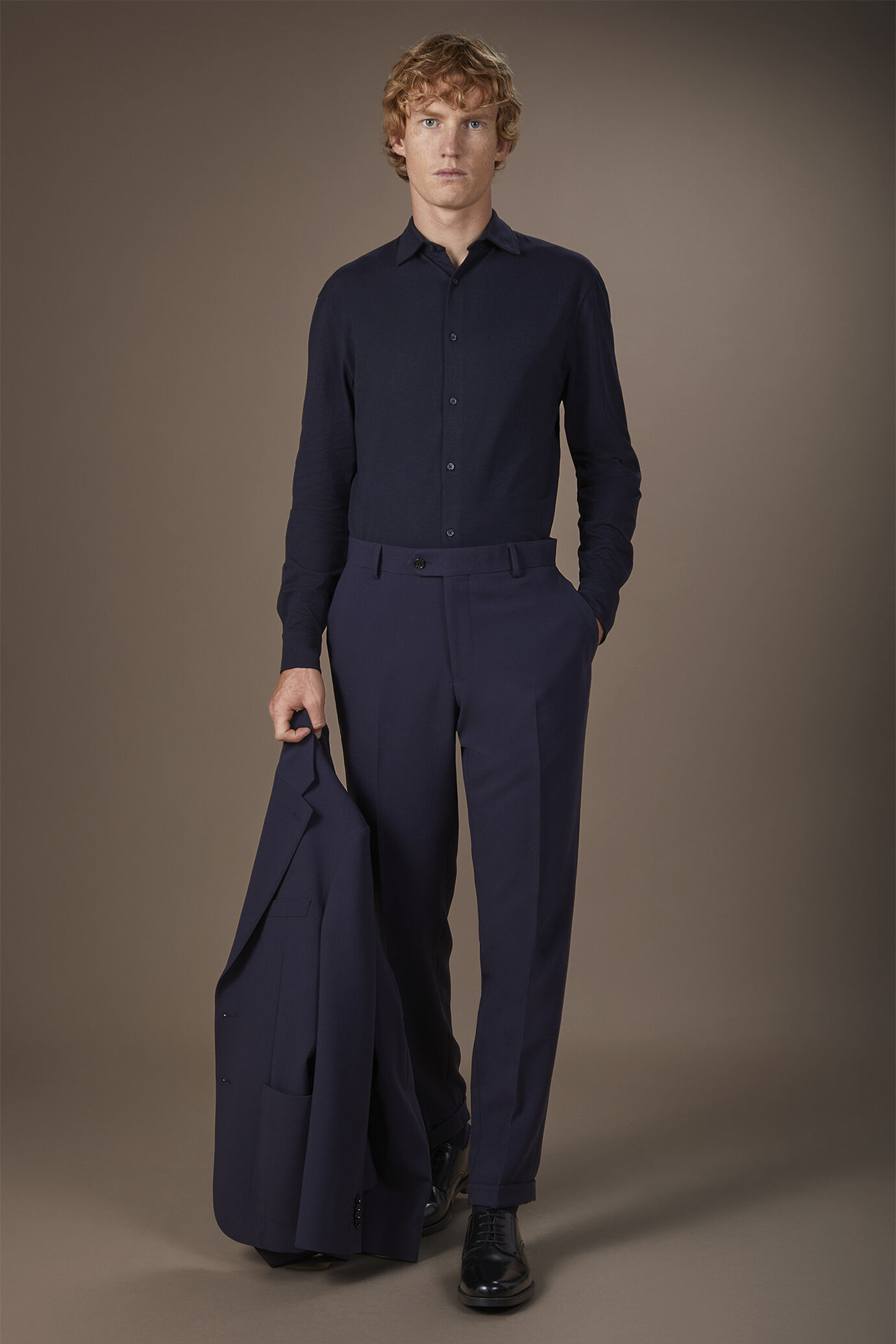 Polo camicia uomo in 100% cotone regular fit image number 1