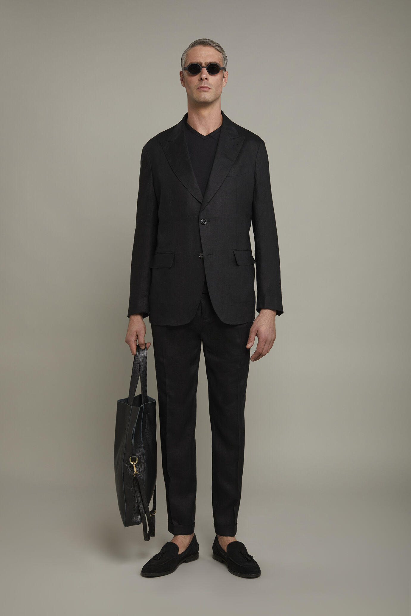 Costume homme à simple boutonnage 100 % lin coupe régulière image number 0