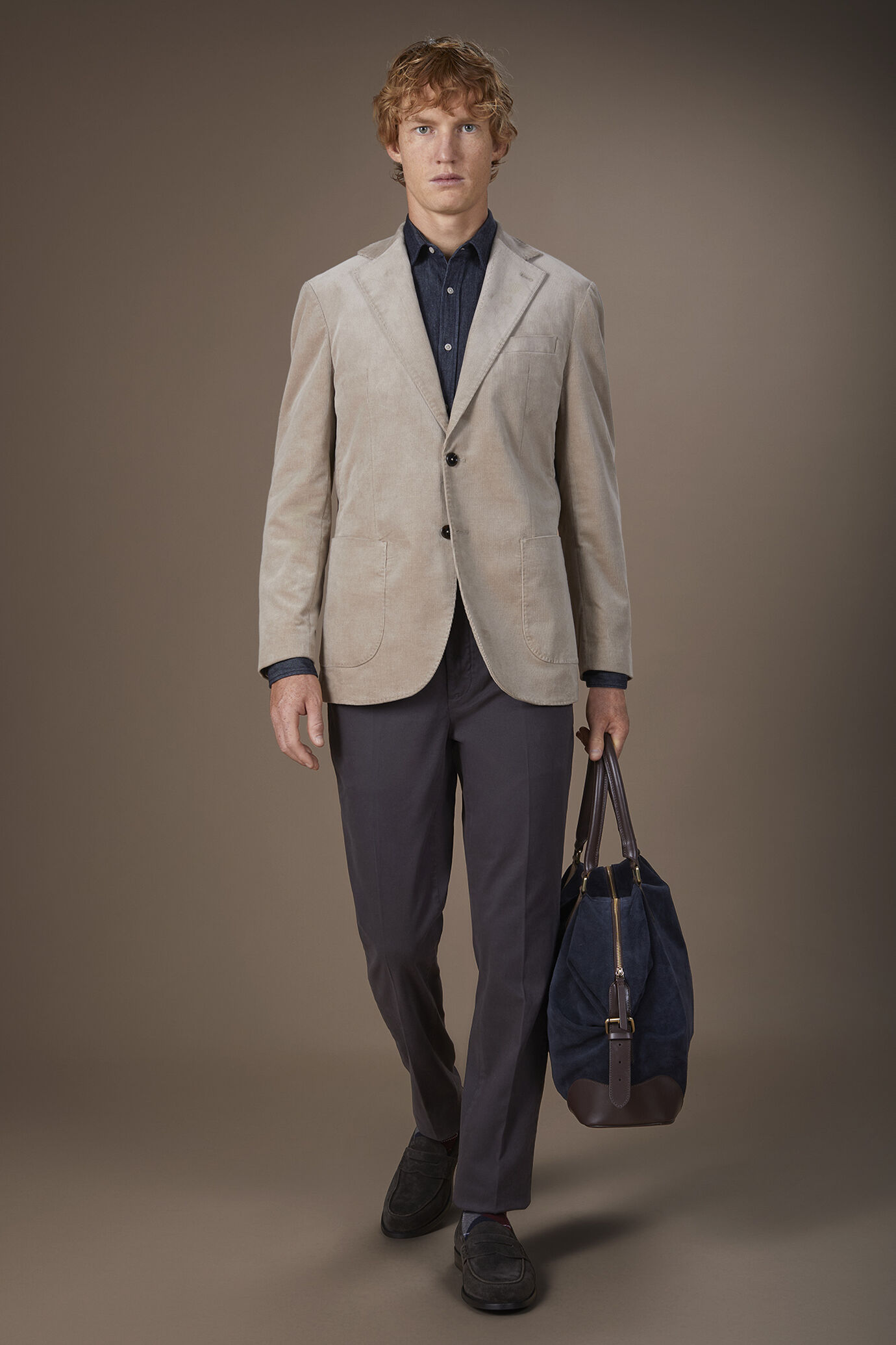 Giacca uomo monopetto in velluto regular fit
