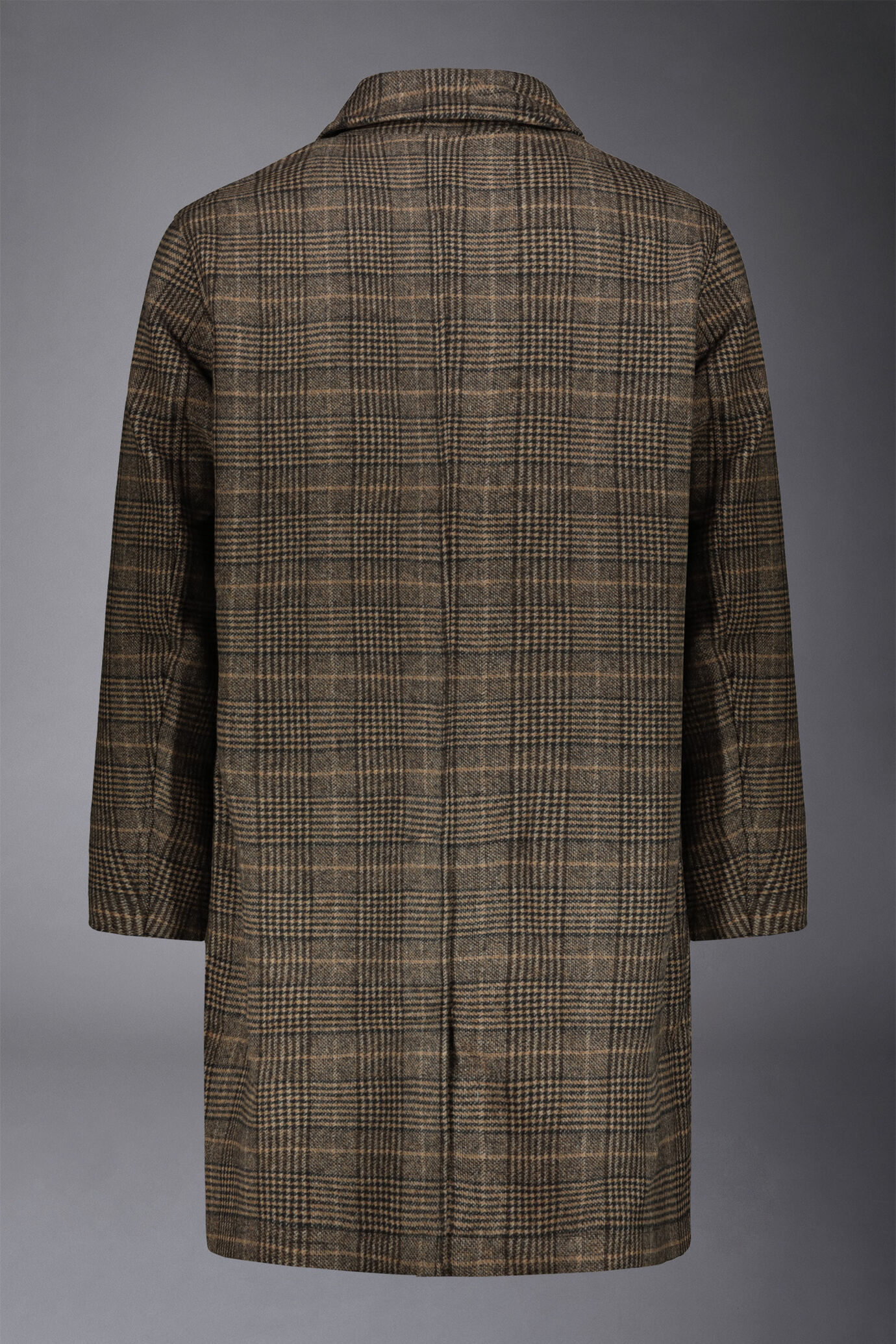 Men's wool-blend single-breasted checked loden coat image number 5