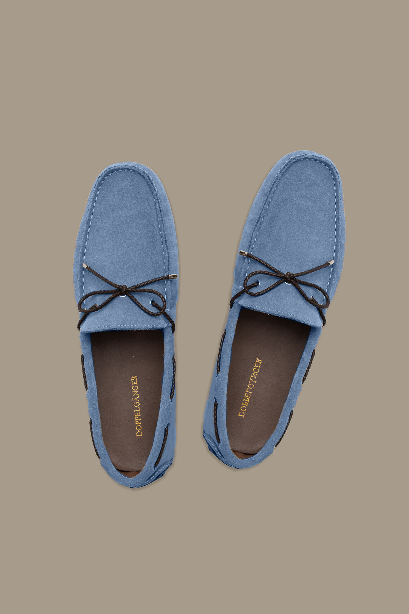 Loafer with lace 100% leather suede image number 2