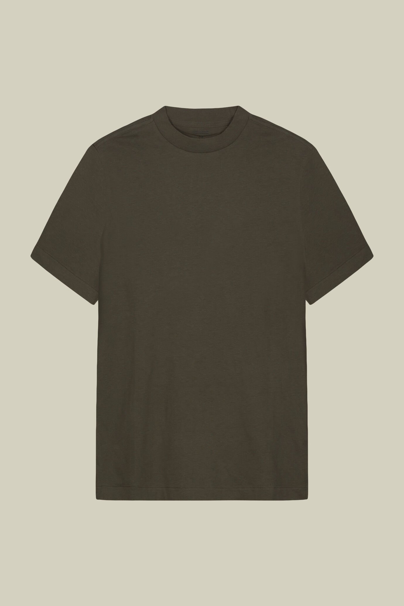 Men's T-shirt in 100% cotton jersey with slightly high neck