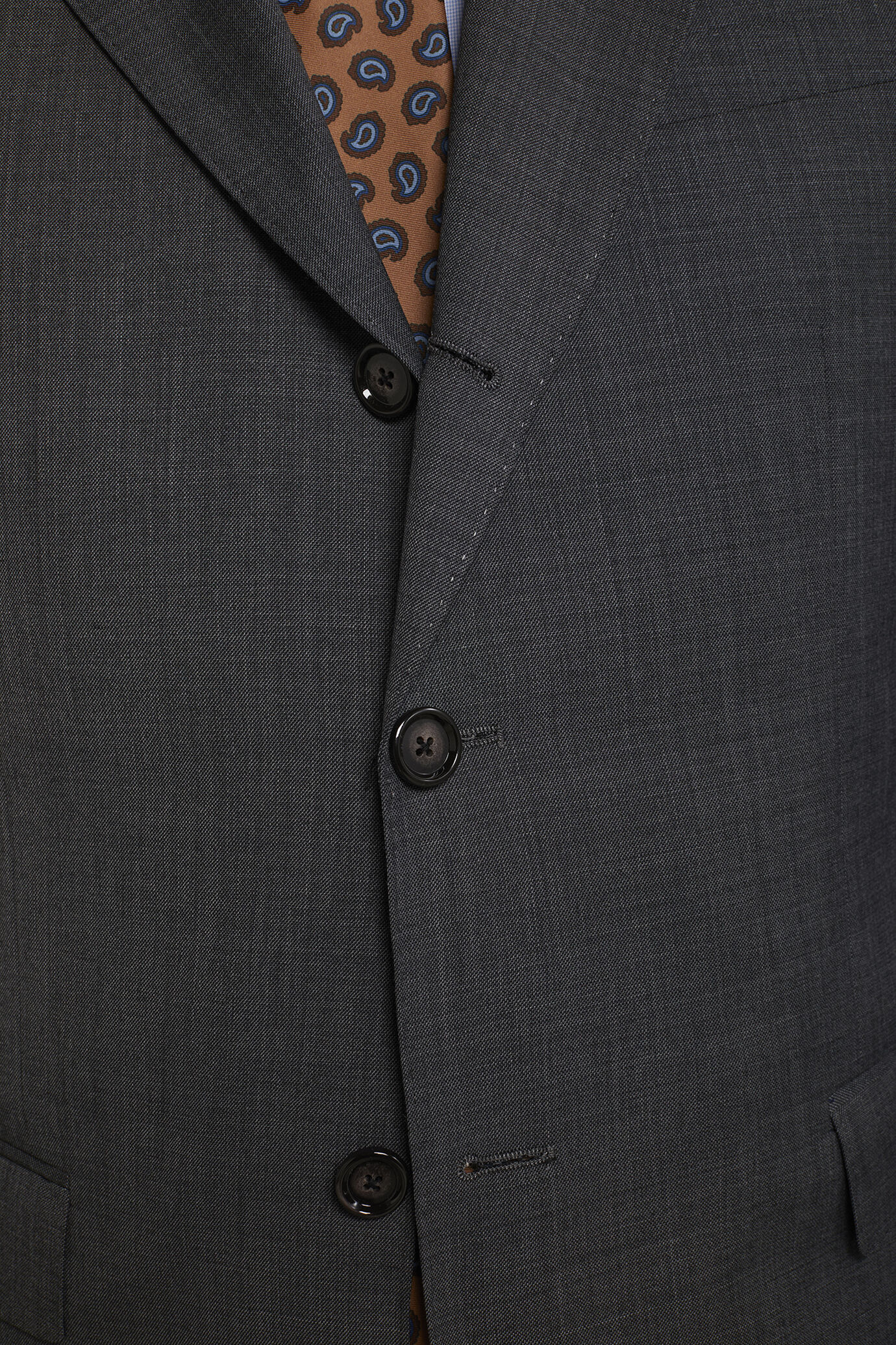 Abito uomo Wool Blend monopetto tessuto grisaglia regular fit image number 4
