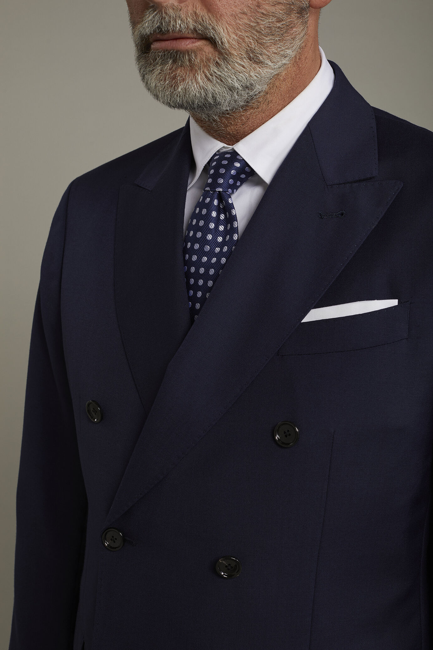 Men's double-breasted Wool Blend suit with classic single-breasted trousers and unlined double-breasted jacket with regular fit lance lapels image number 3