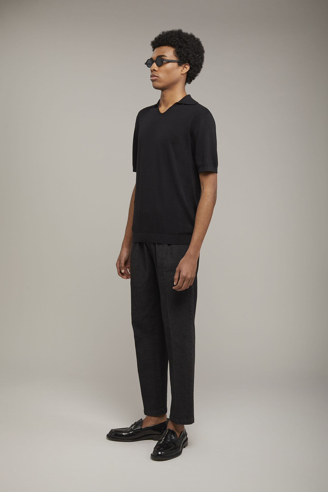 Polo homme col derby en maille 100&nbsp;% coton &agrave; manches courtes coupe r&eacute;guli&egrave;re image number 1