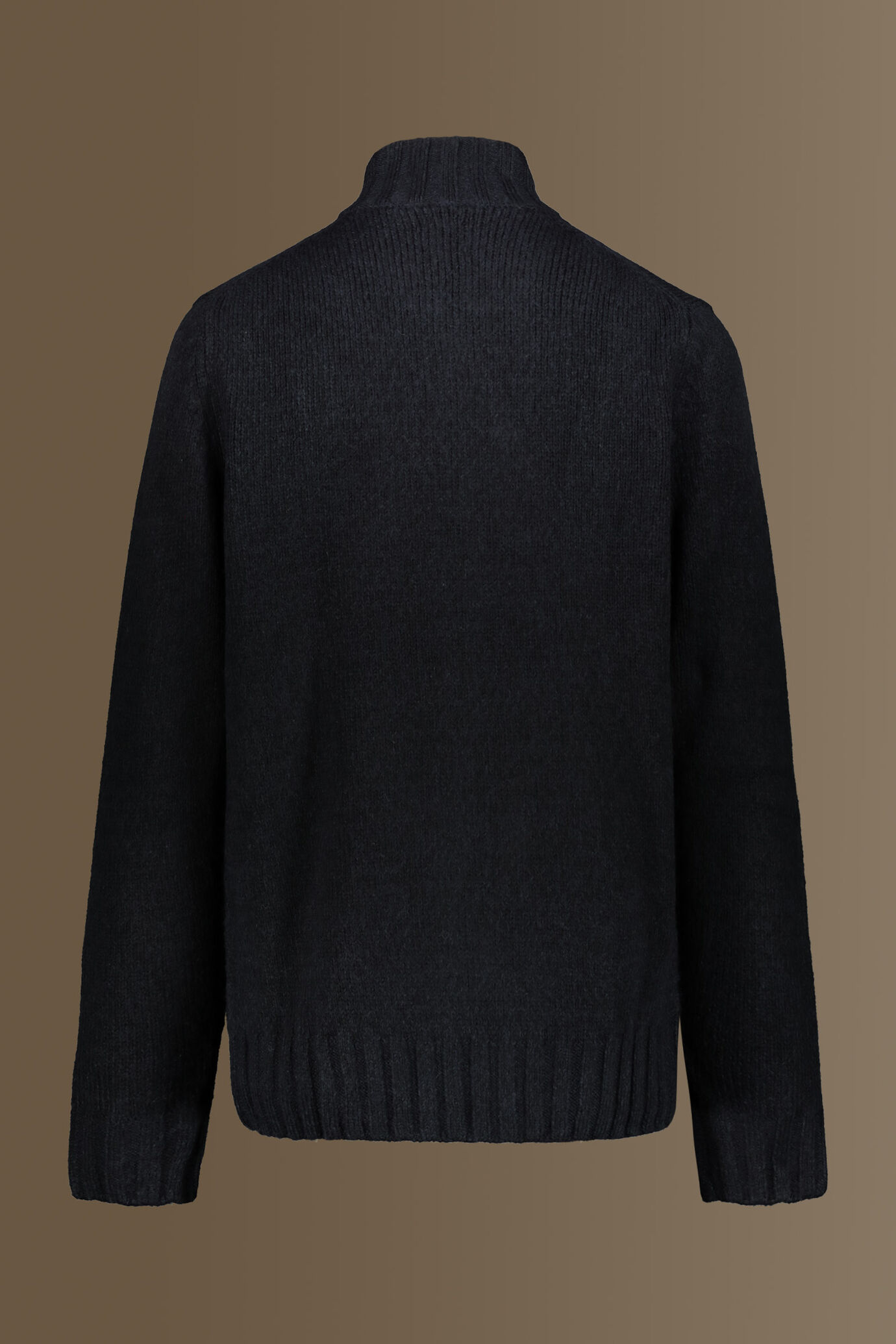 Cardigan with high collar english rib image number 4