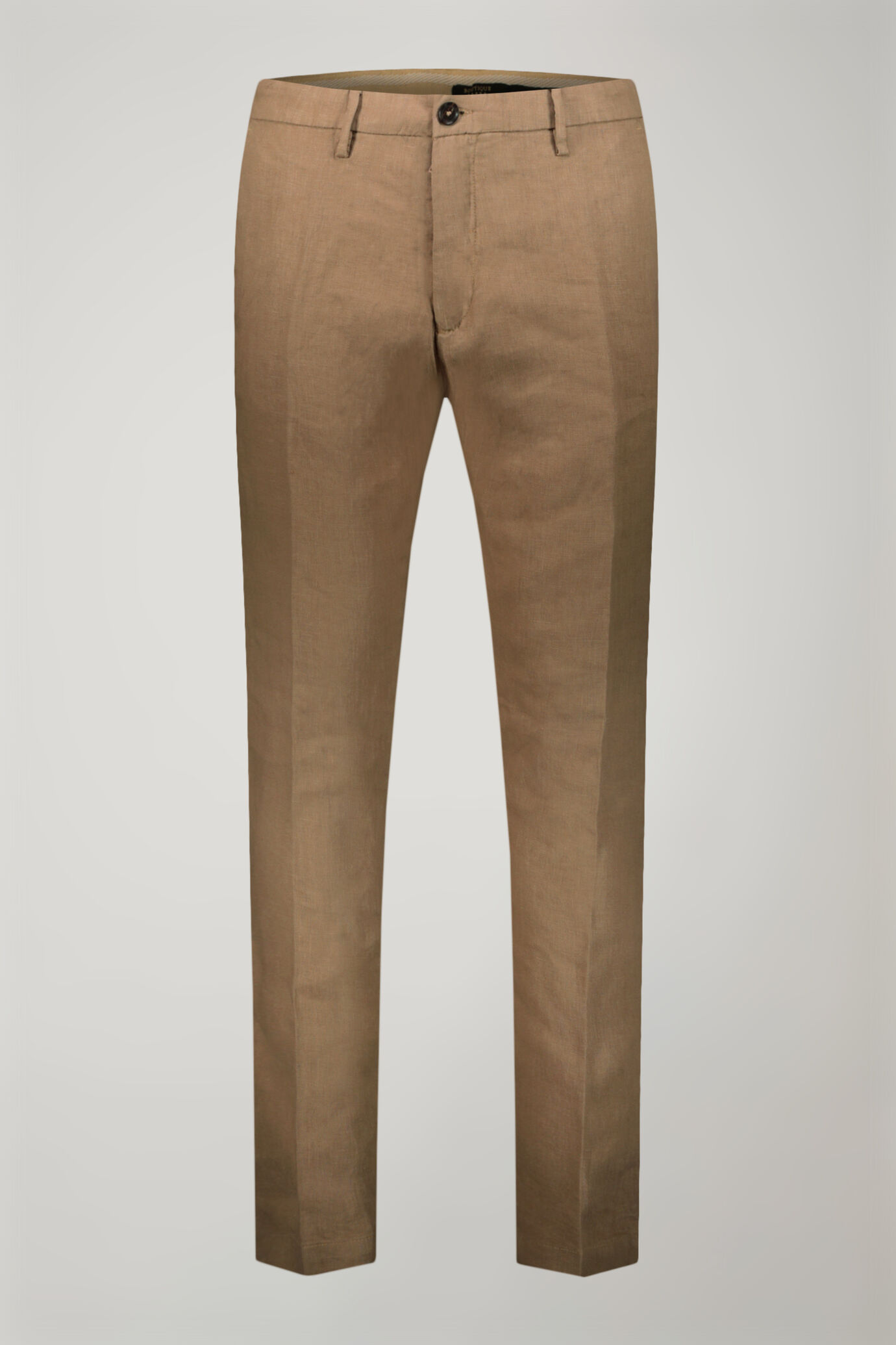 Pantalone chino 100% lino regular fit image number 4