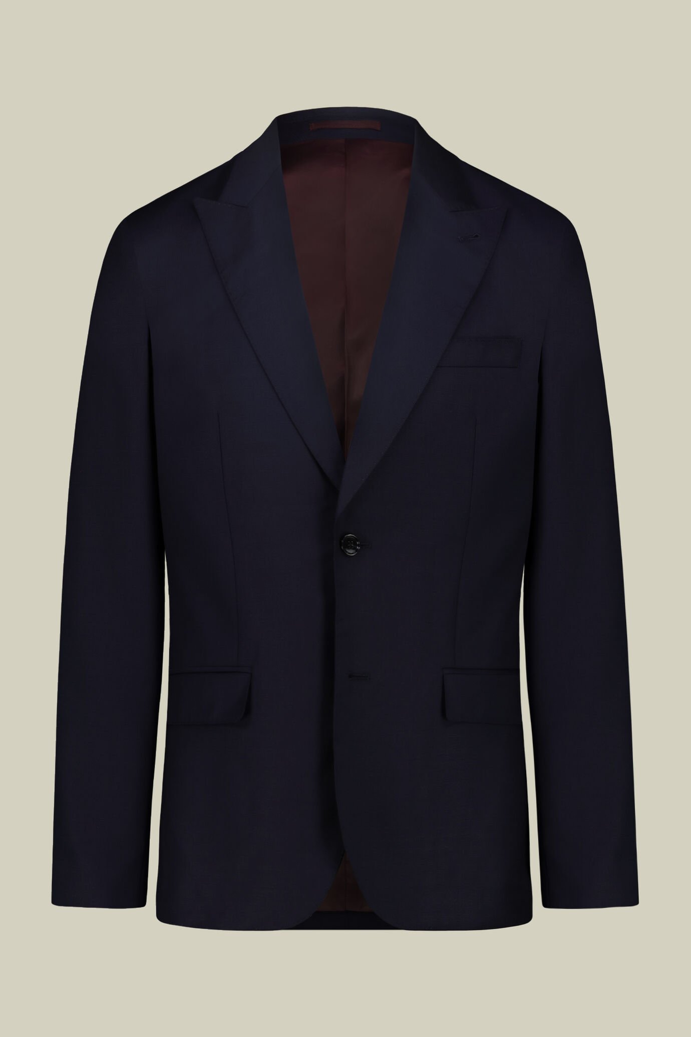 Abito uomo monopetto con pantalone classico ad una pince, 100% lana con tessuto dobby