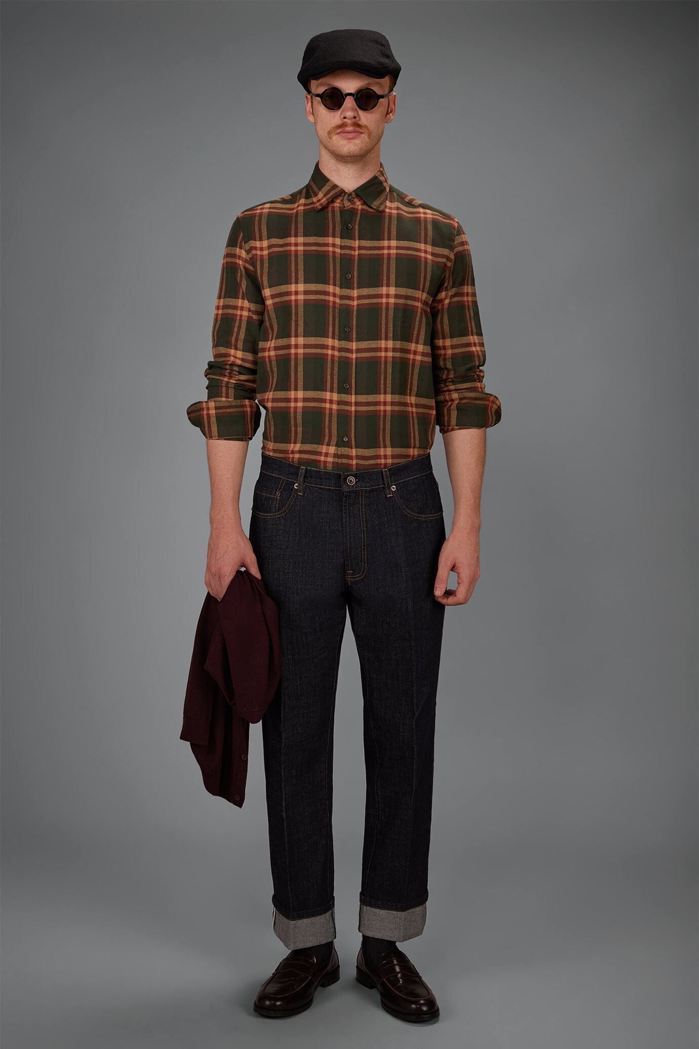 Camicia uomo in tessuto flanella leggero