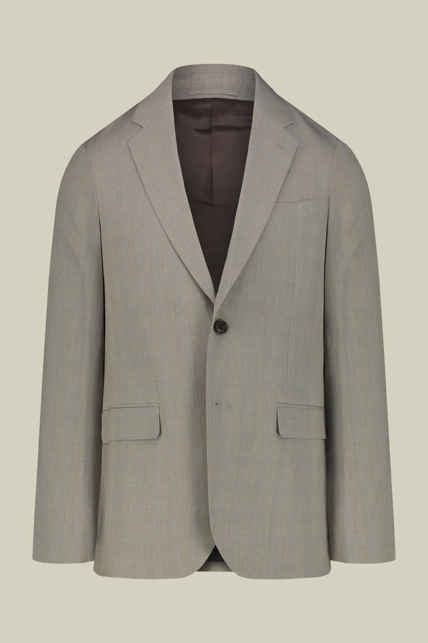 Men's single-breasted regular fit Prince of Wales check suit