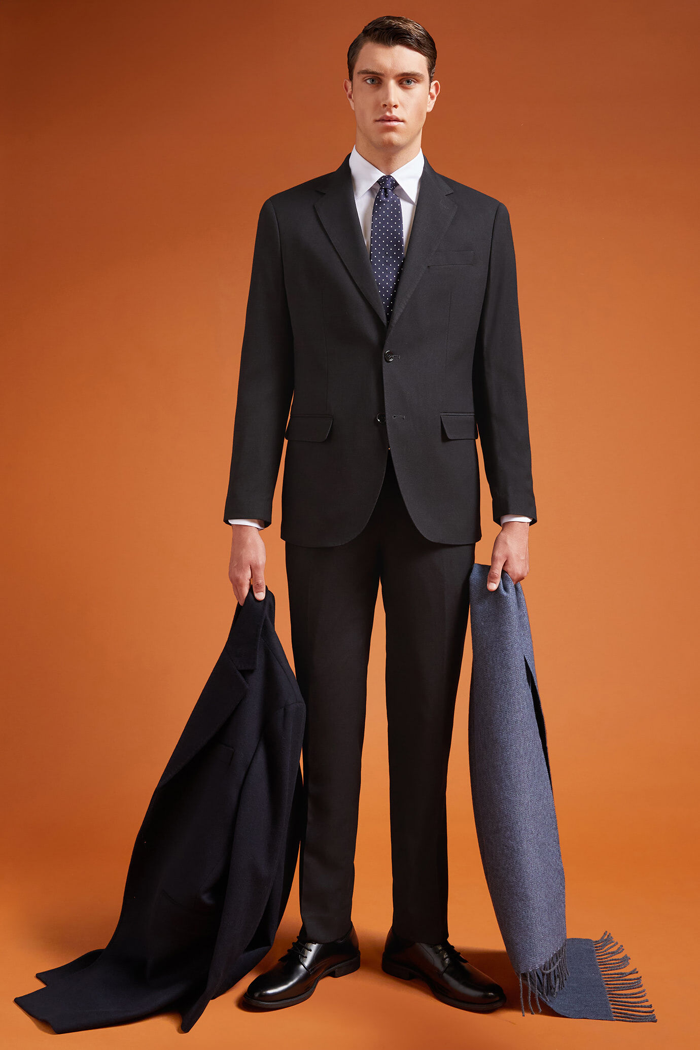 Costume homme à simple boutonnage avec motif œil-de-perdrix, coupe classique image number 1