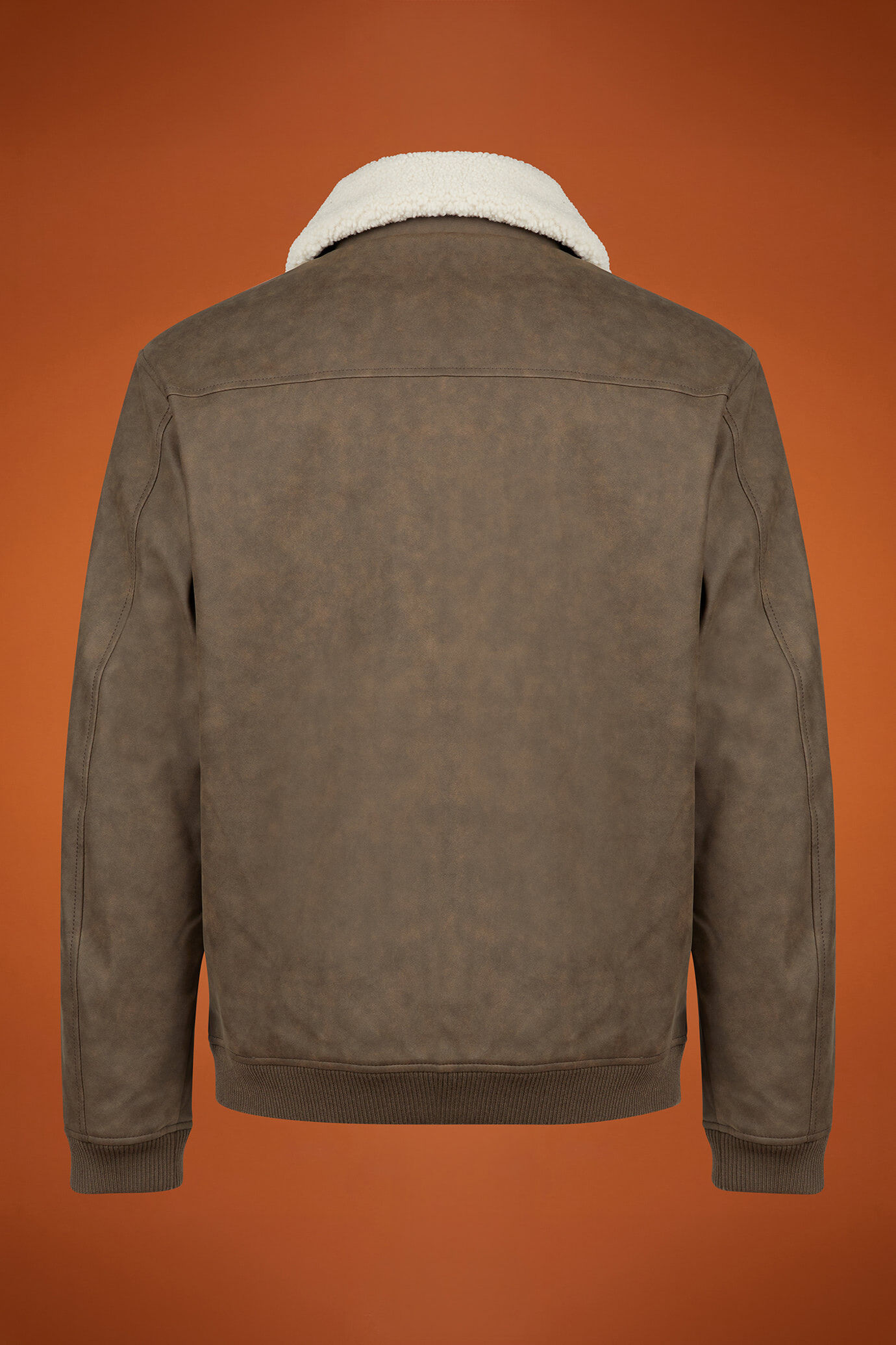 Gefütterte Jacke aus Lederimitat in normaler Passform image number 5