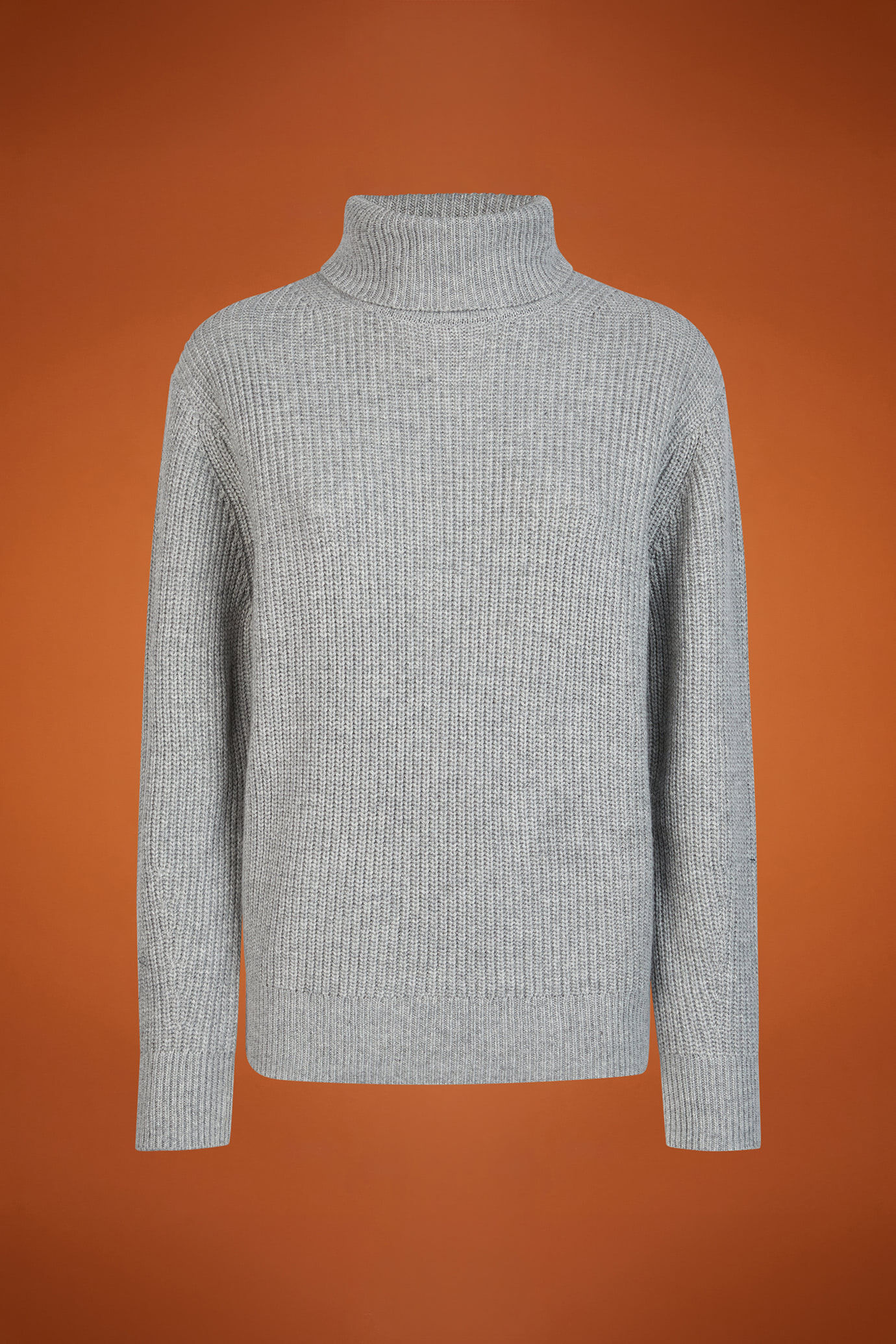 Damen-Pullover mit hohem Kragen aus englischem Rippstrick in normaler Passform image number 5