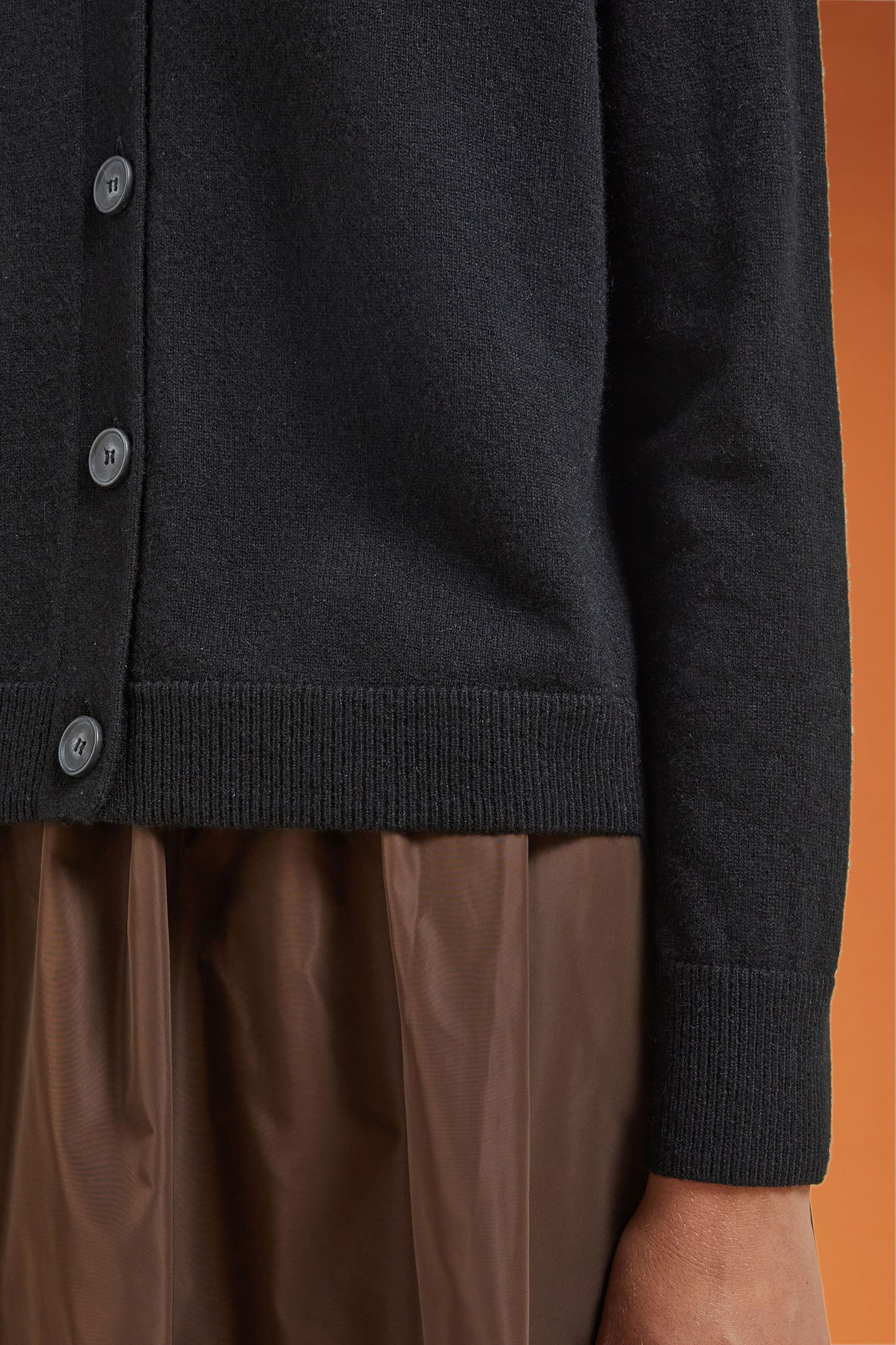 Cardigan donna girocollo 100% cachemire regular fit image number 3