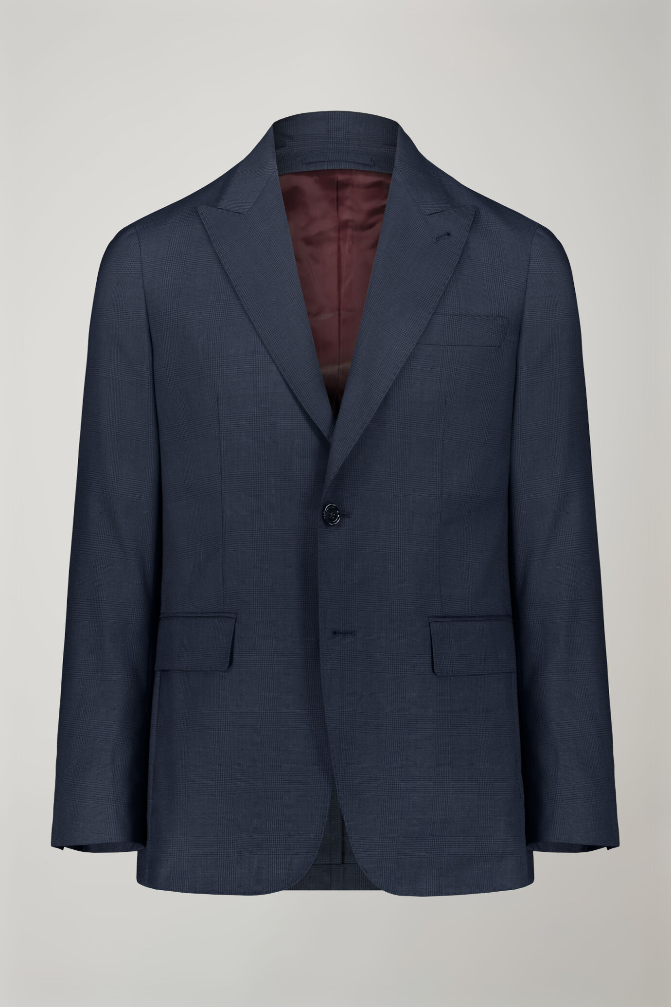 Men's single-breasted Wool Blend suit glen plaid  pattern regular fit image number 4