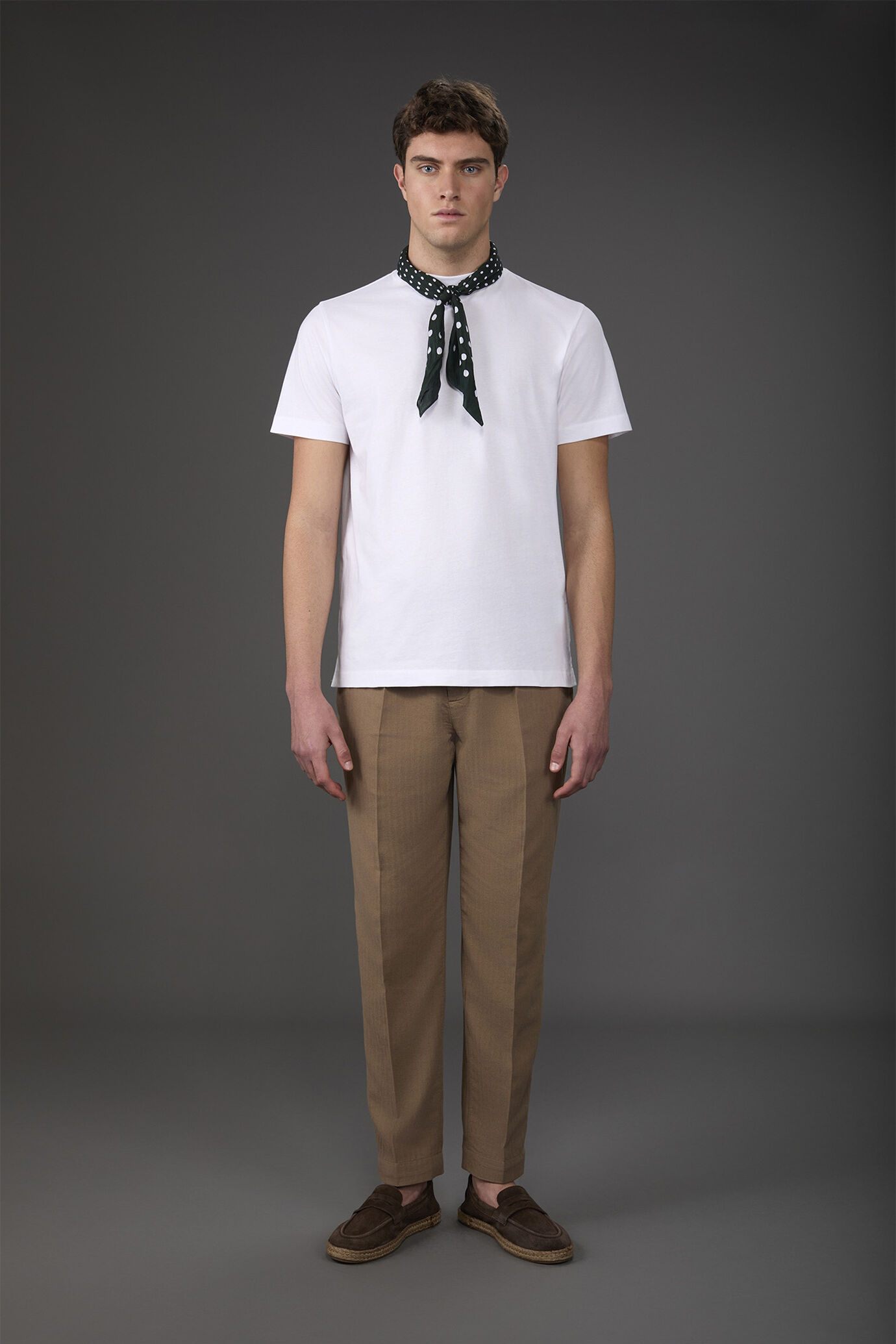 T-shirt uomo manica corta in jersey con colletto 100% cotone image number 1