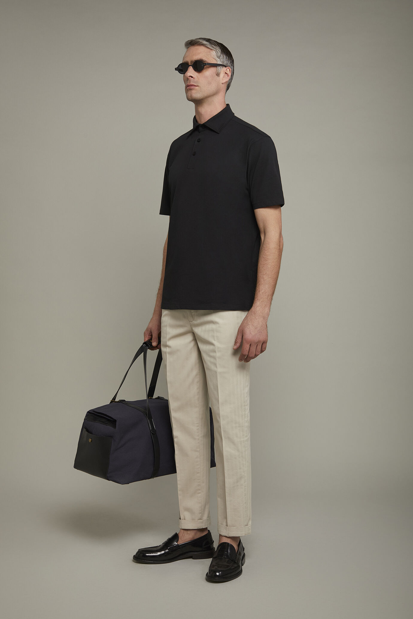 Men’s polo shirt short sleeves 100% supima cotton regular fit image number 1