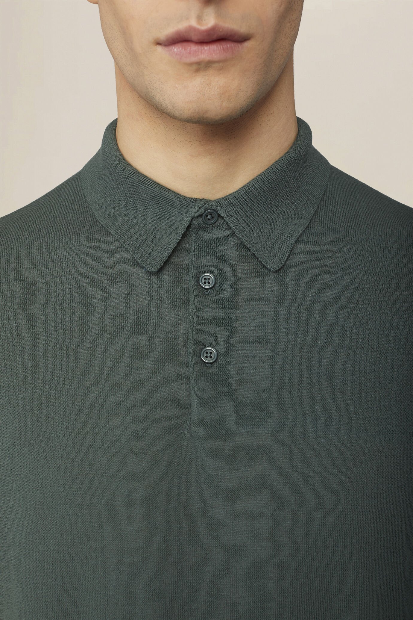 Men's regular fit 100% cotton knitted polo shirt image number 2