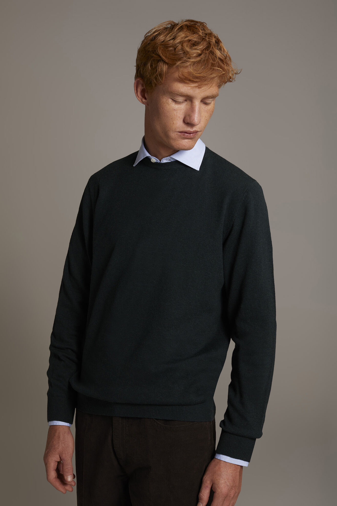 Wool blend round neck sweater image number 1