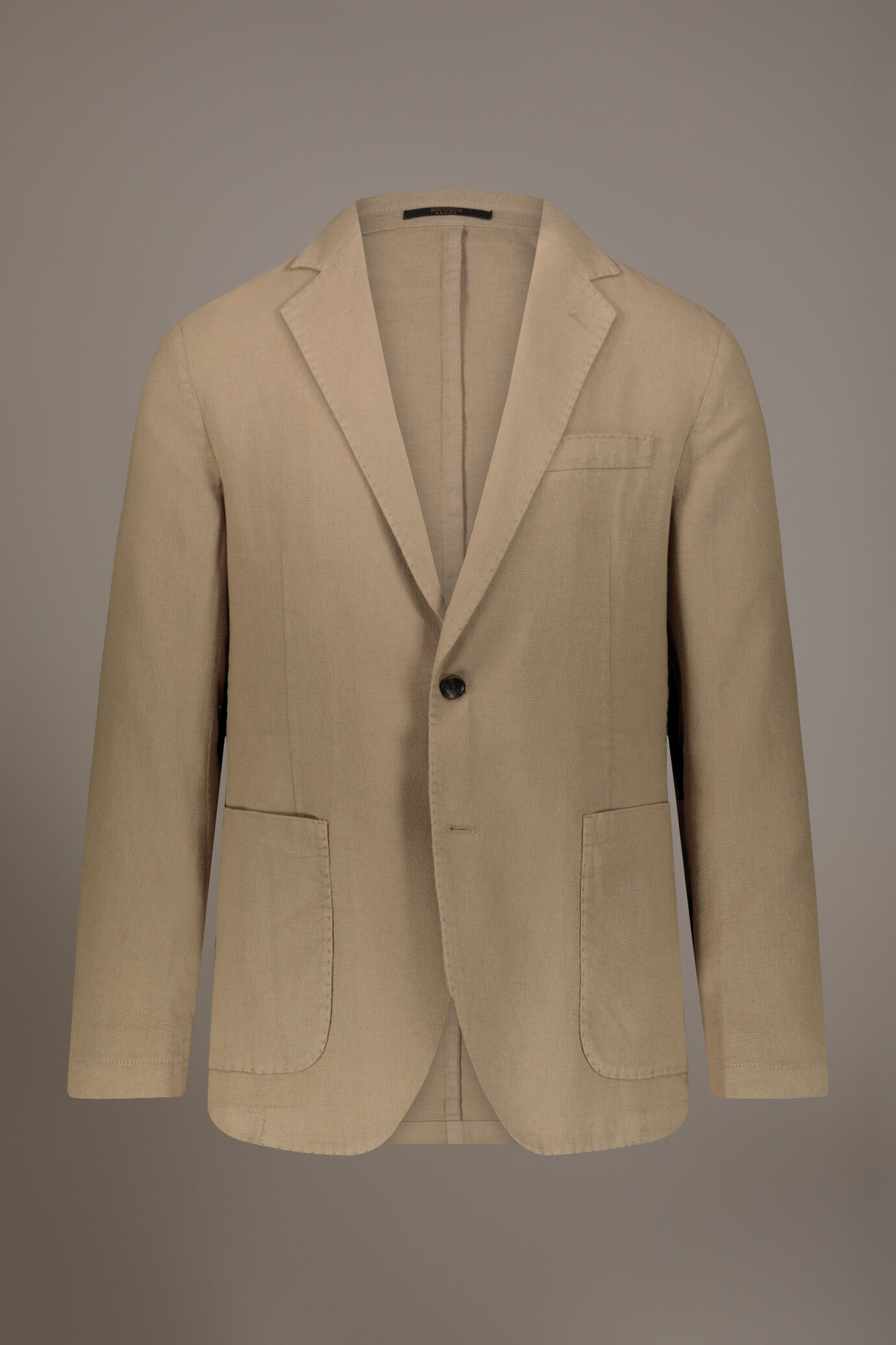 Giacca monopetto lino e cotone con tasca a toppa image number 4