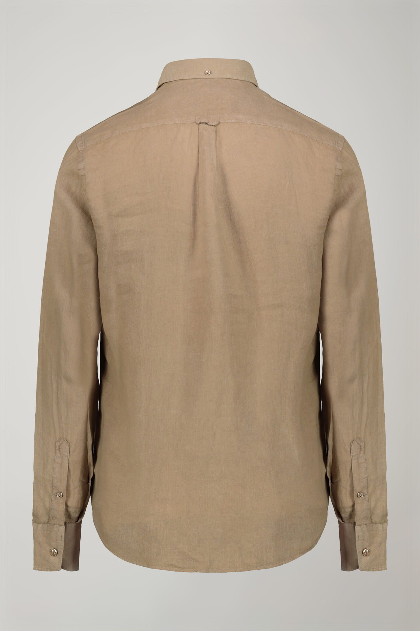 Chemise décontractée pour homme avec col boutonné en 100 % lin coupe confort image number 6
