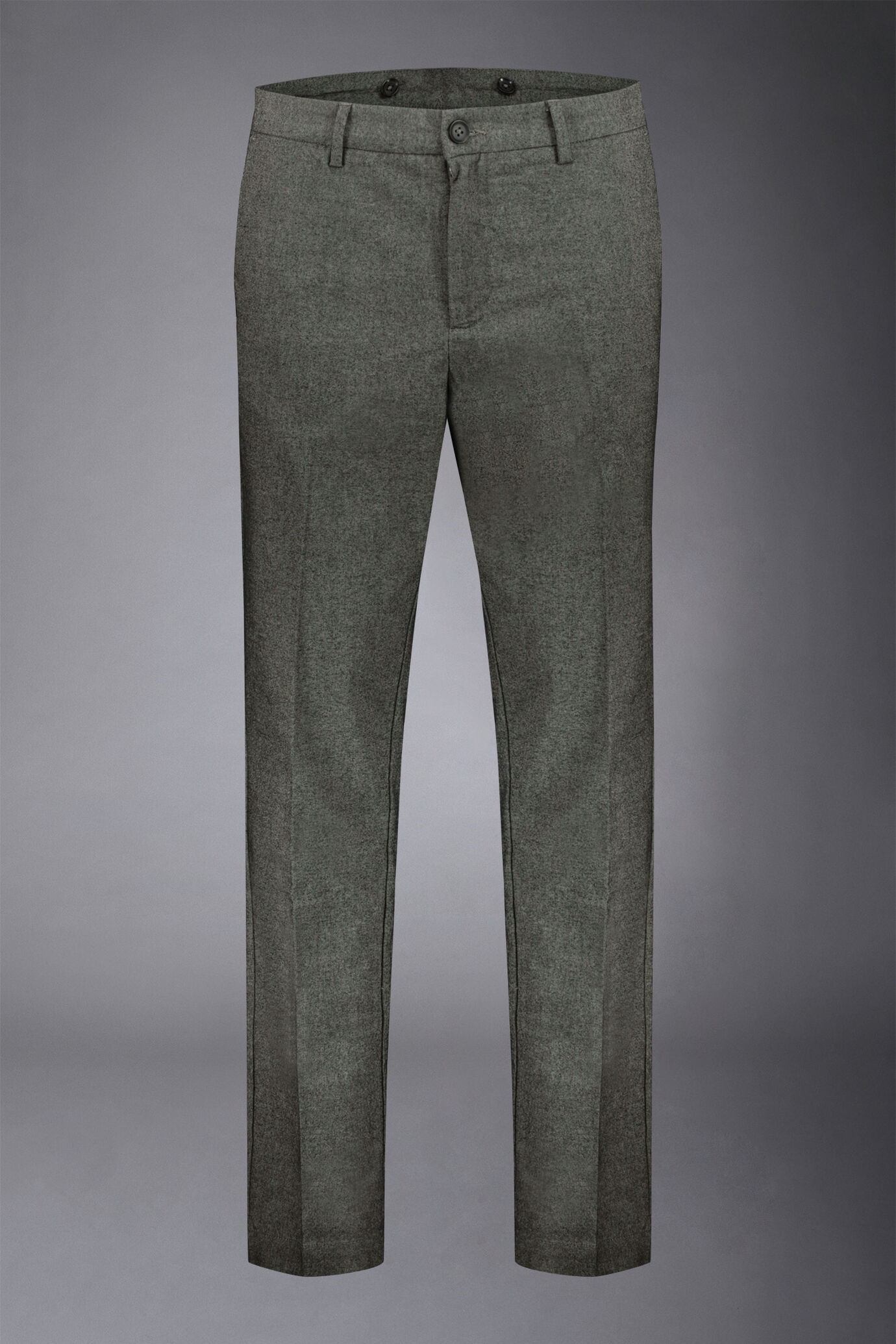 Pantalon chino en tweed de coton et laine regular fit image number 4