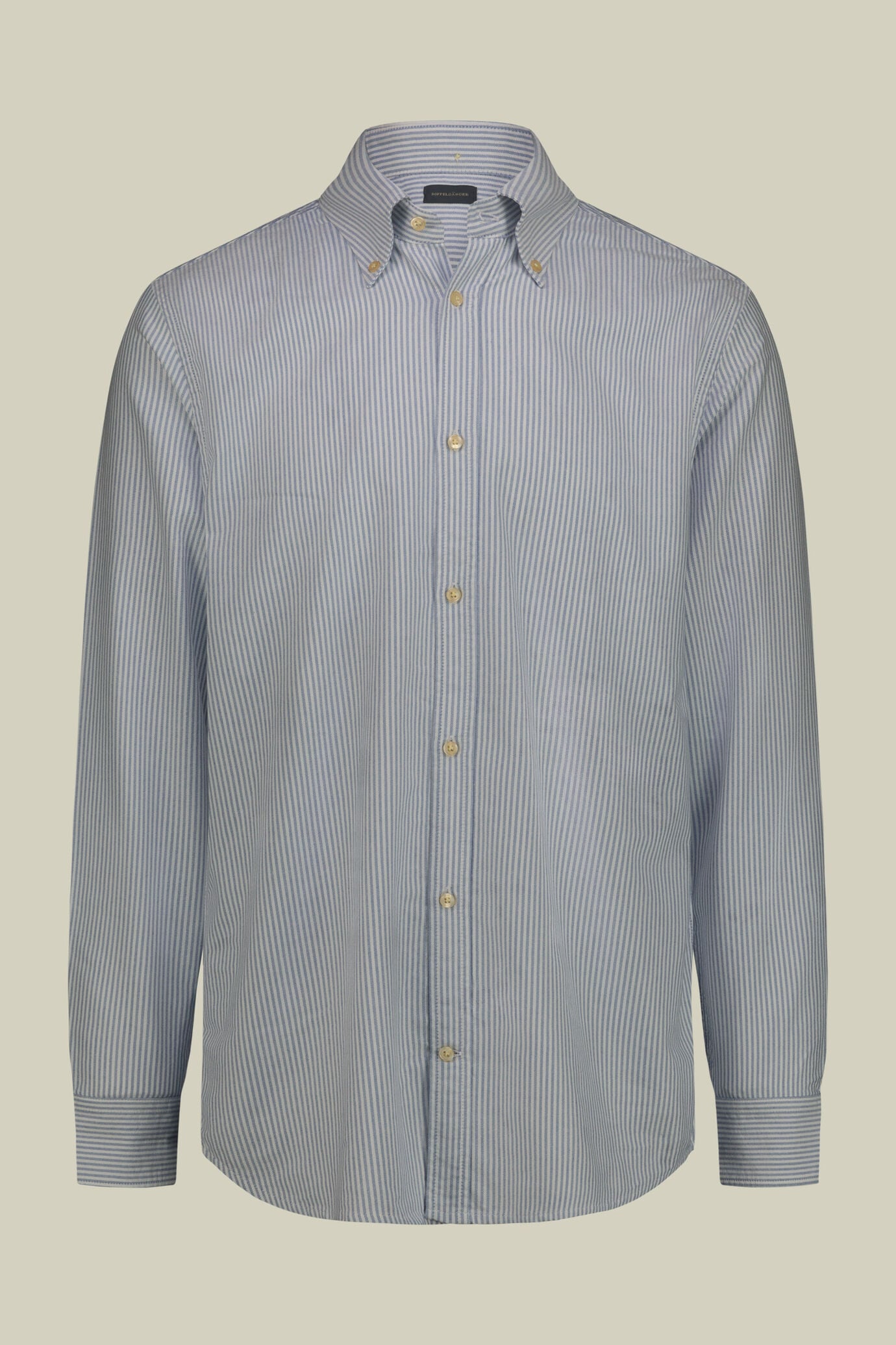 Men's 100% cotton Oxford striped shirt with button-down collar