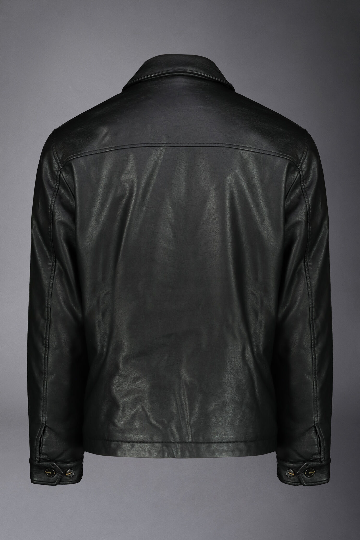Giacca uomo in ecopelle con chiusura con zip comfort fit image number 5