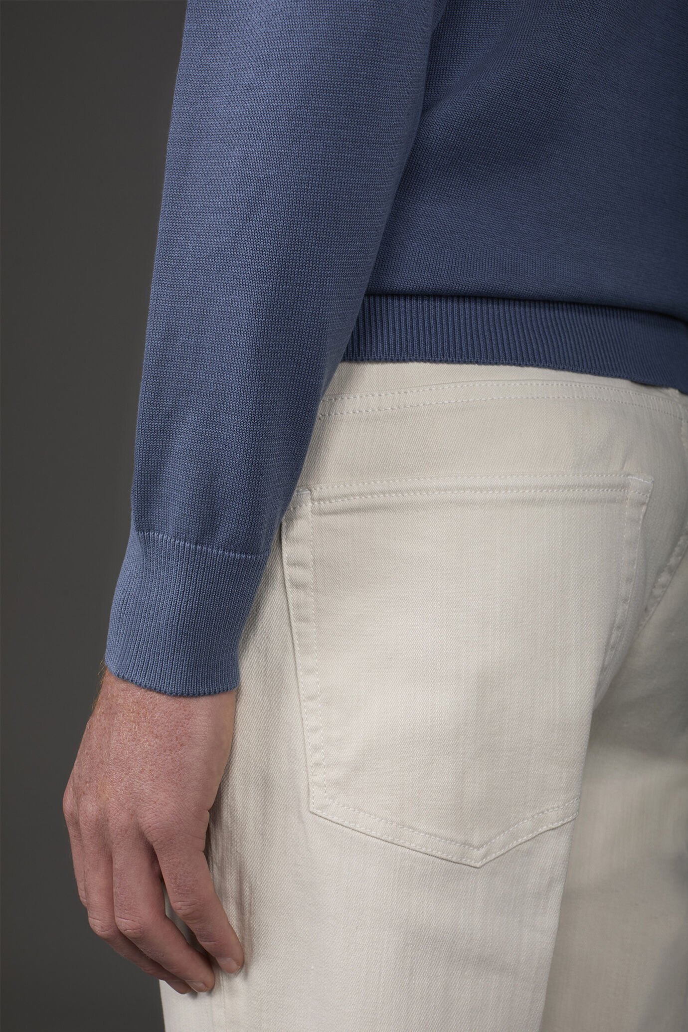 Maglia uomo girocollo bio-washed 100% cotone image number 3