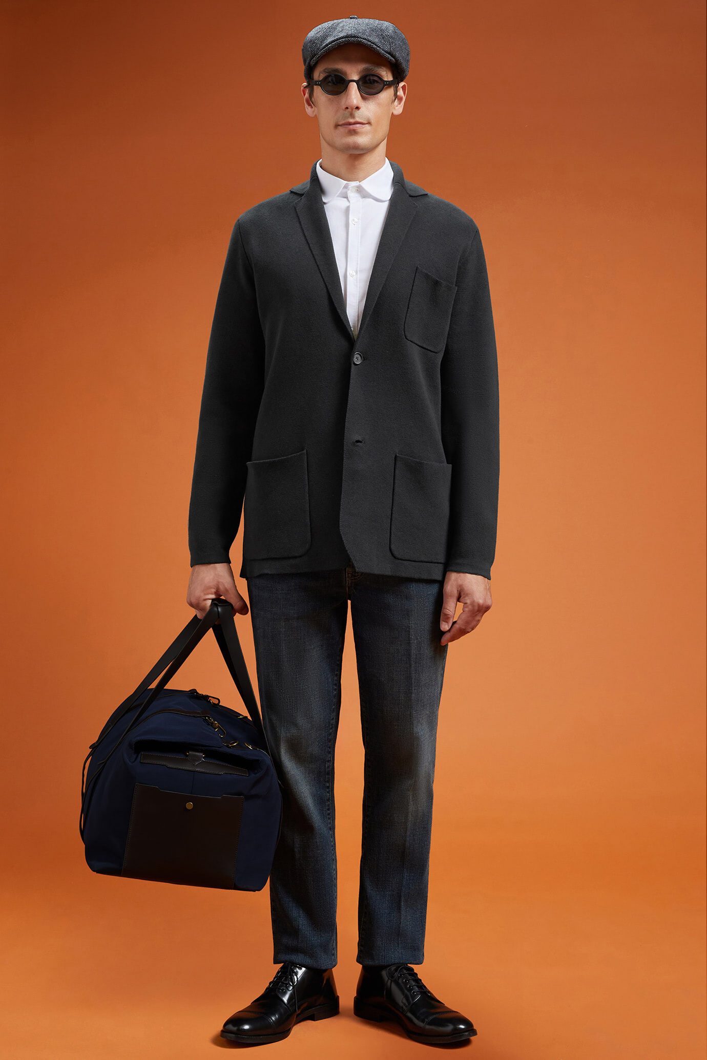 Cardigan uomo monopetto jersey 100% cotone Punto Milano regular fit image number 2