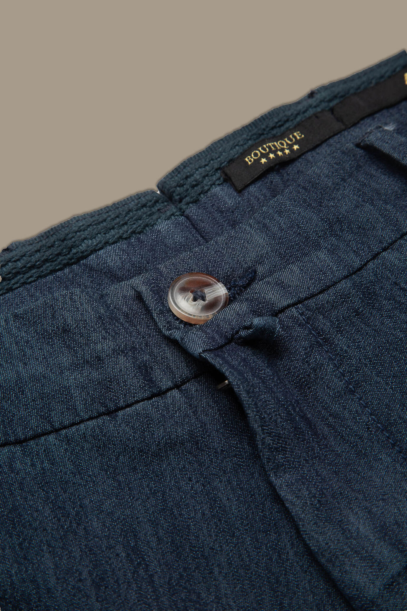 Classic chino trousers chambray fabric image number 1