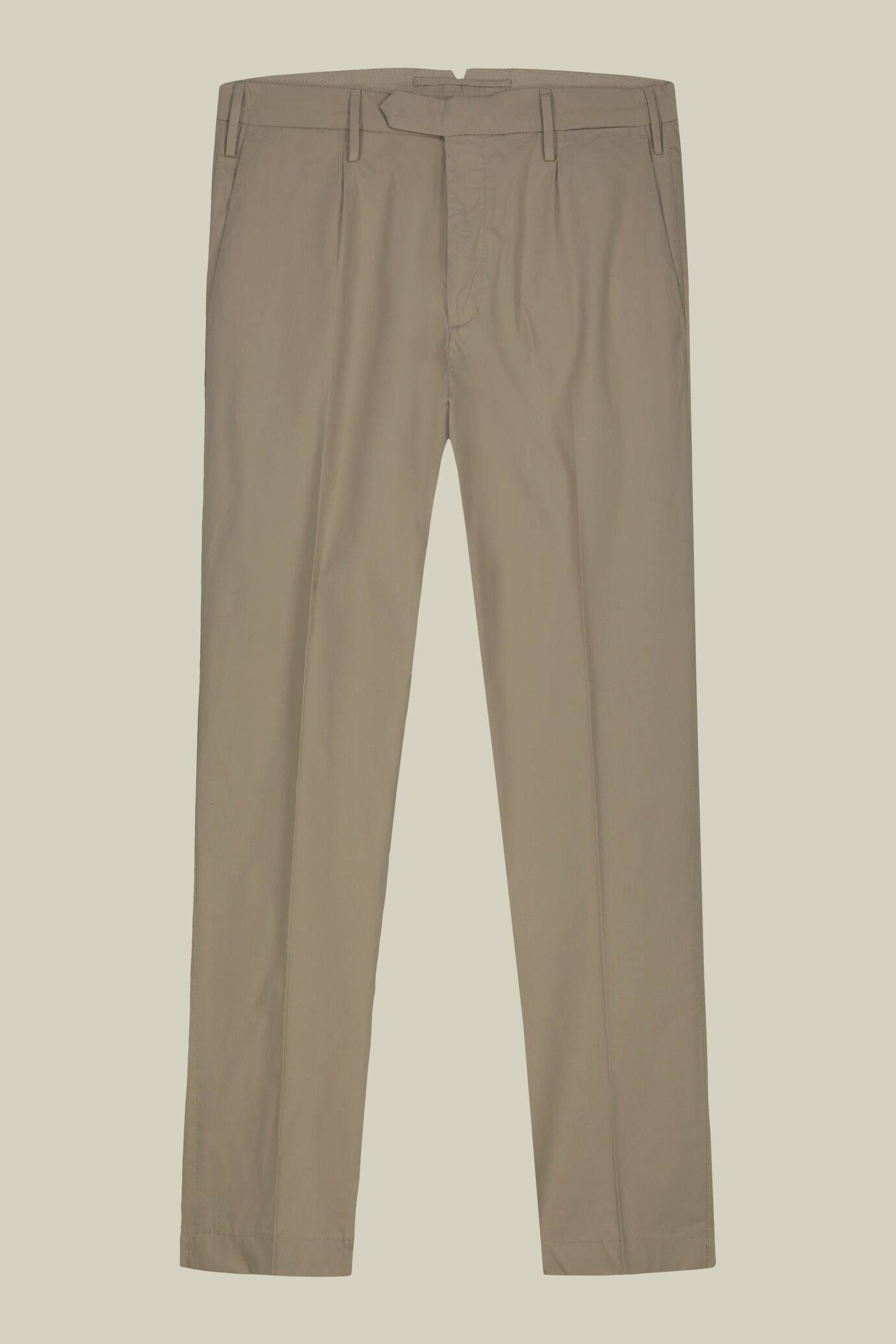 Men's trousers in light cotton with two small pleats and concealed button image number 4