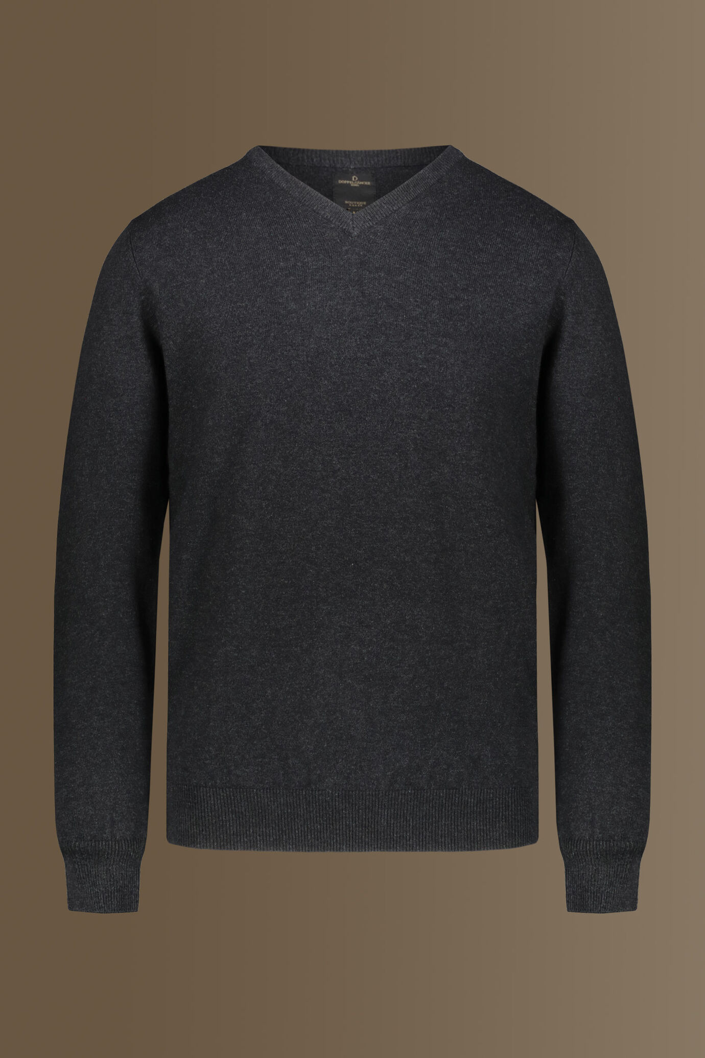 Maglia scollo a "v" misto lana e cotone image number 0