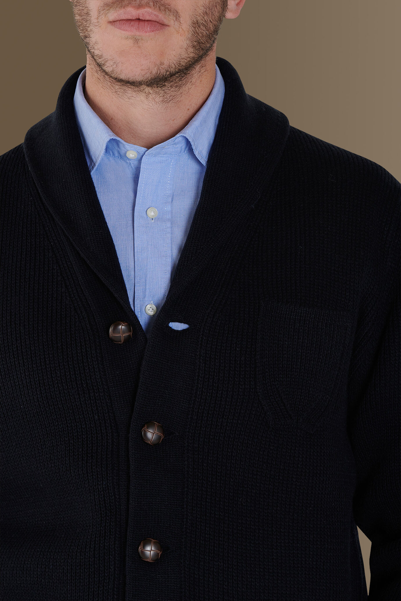 Cardigan con collo sciallato image number 1