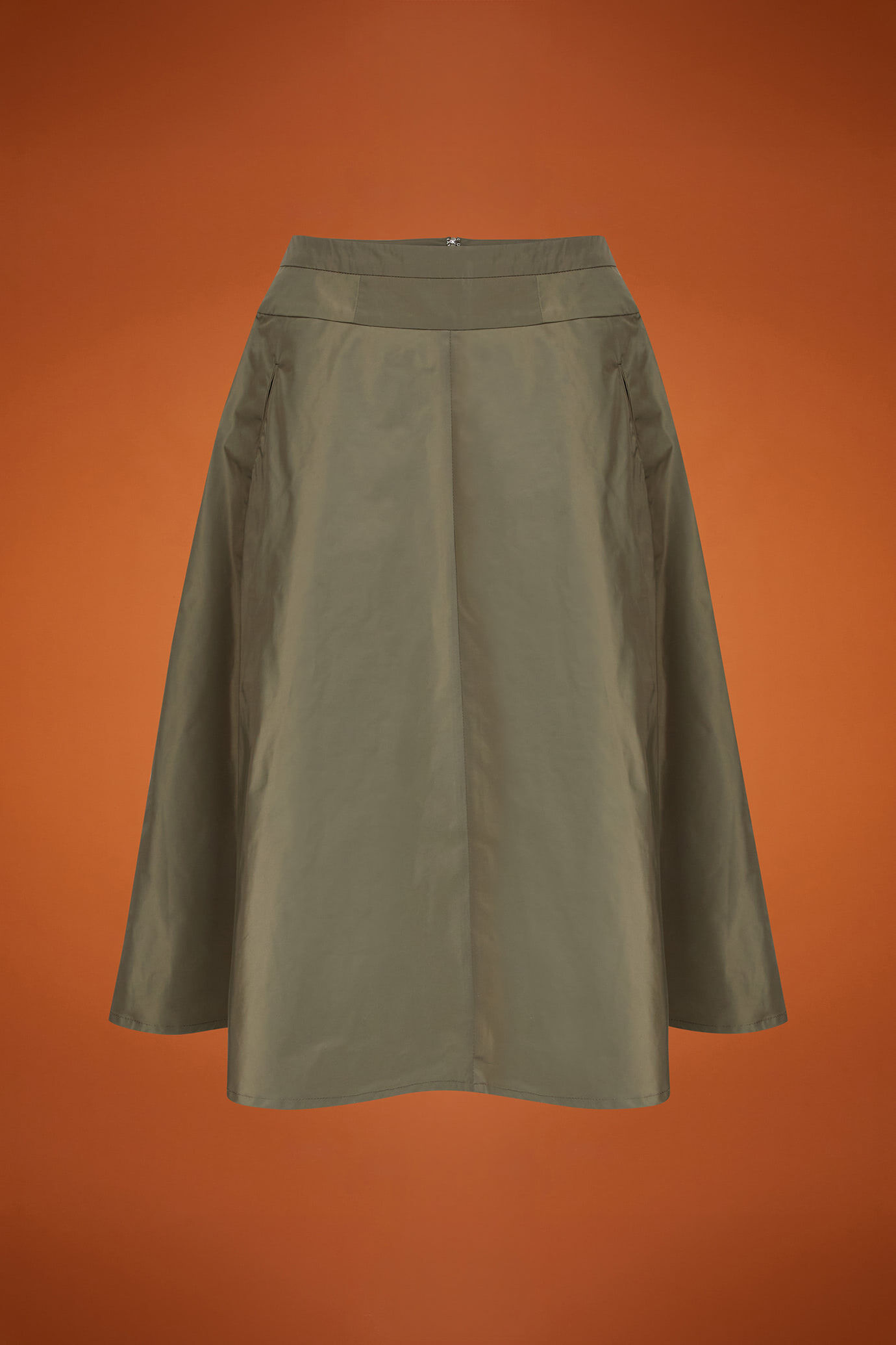Women's taffeta half-circle skirt with a basque in a regular fit image number 4