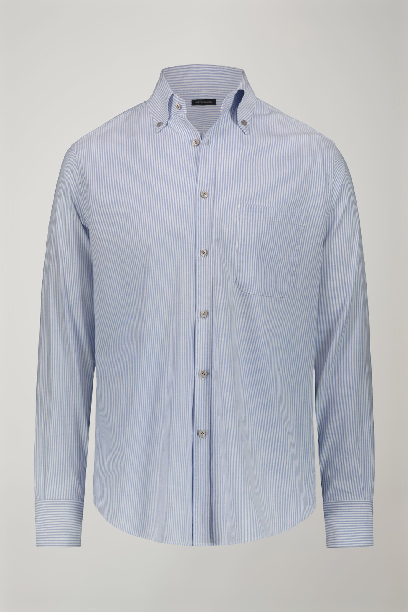 Camicia classica uomo collo button down tessuto Oxford rigato ultra leggero comfort fit image number 5