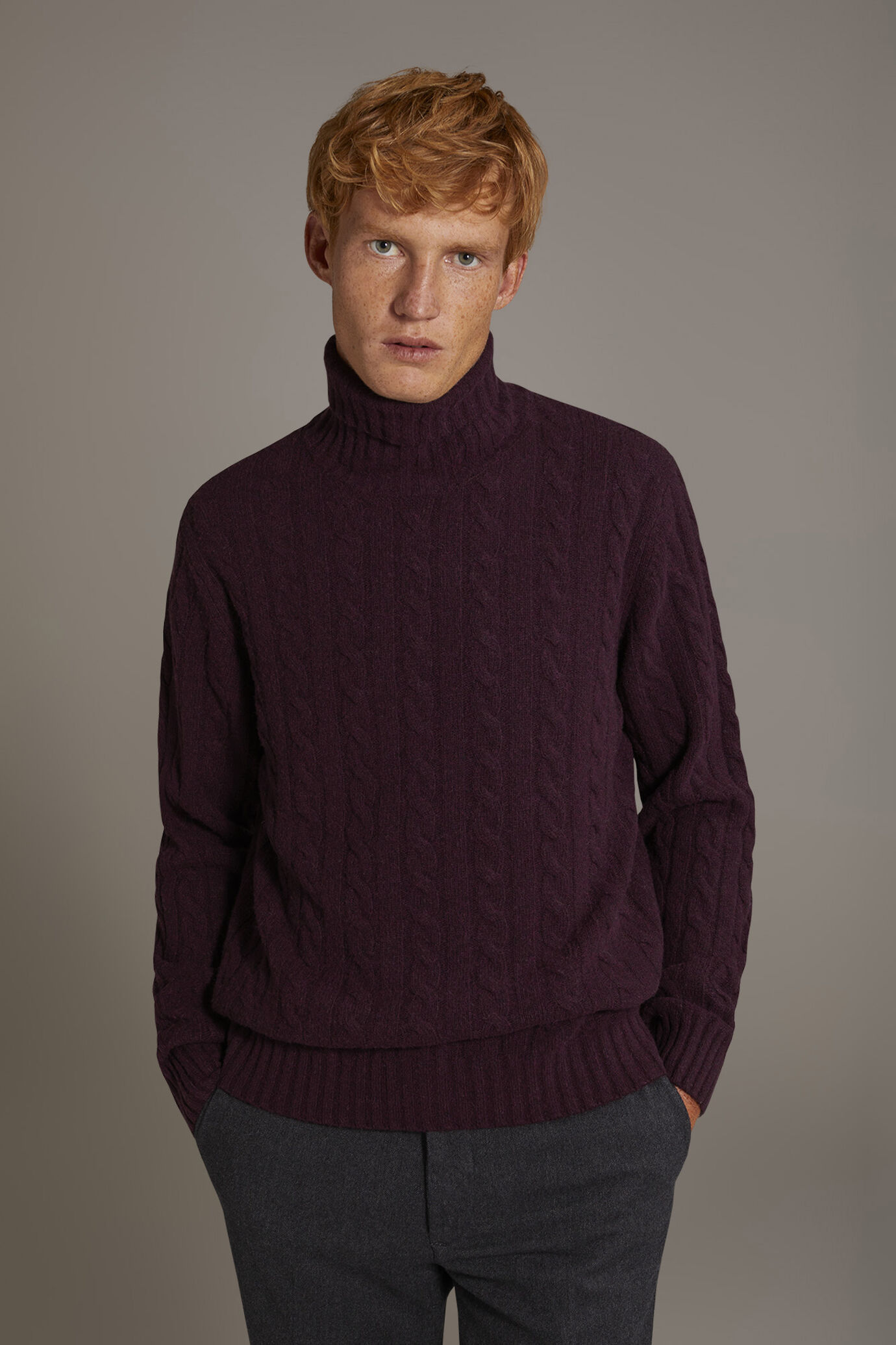 Maglia collo alto in misto lana lambswool image number 1