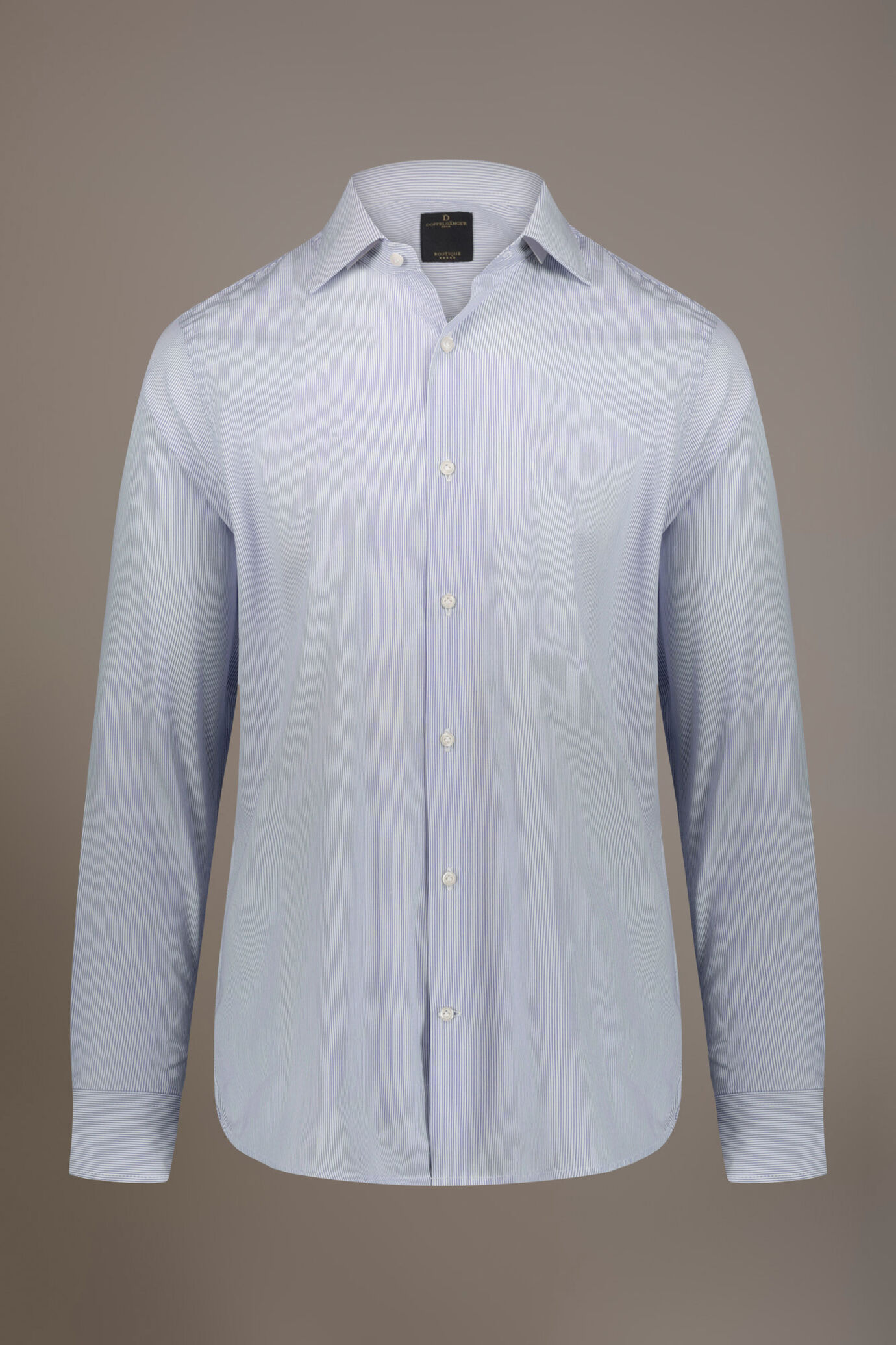 Classic shirt with french collar classic fit yarn-dyed striped fabric image number 3