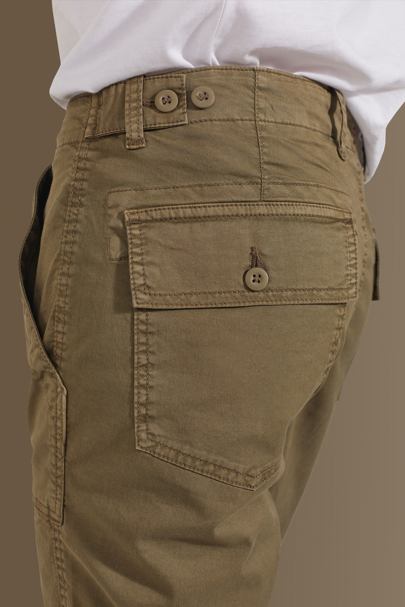 Pantalone fatigue uomo costruzione twill elasticizzato image number 4