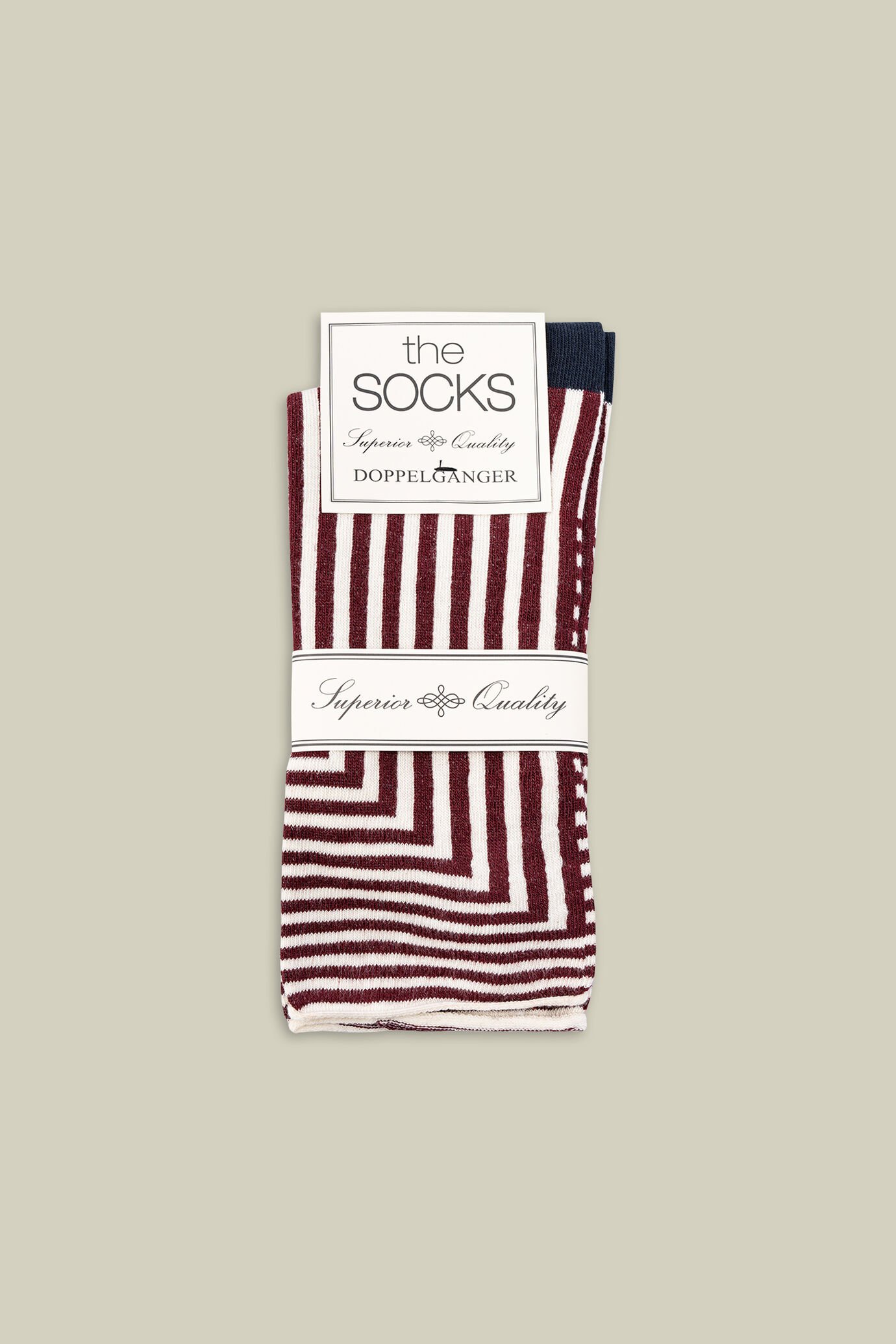 Laser-cut women's socks with two-tone stripes image number 1