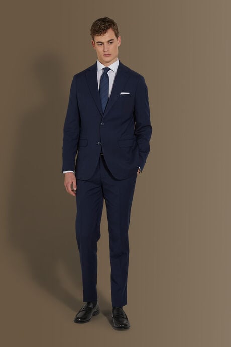 Single breasted suit flat trousers microfancy fabric