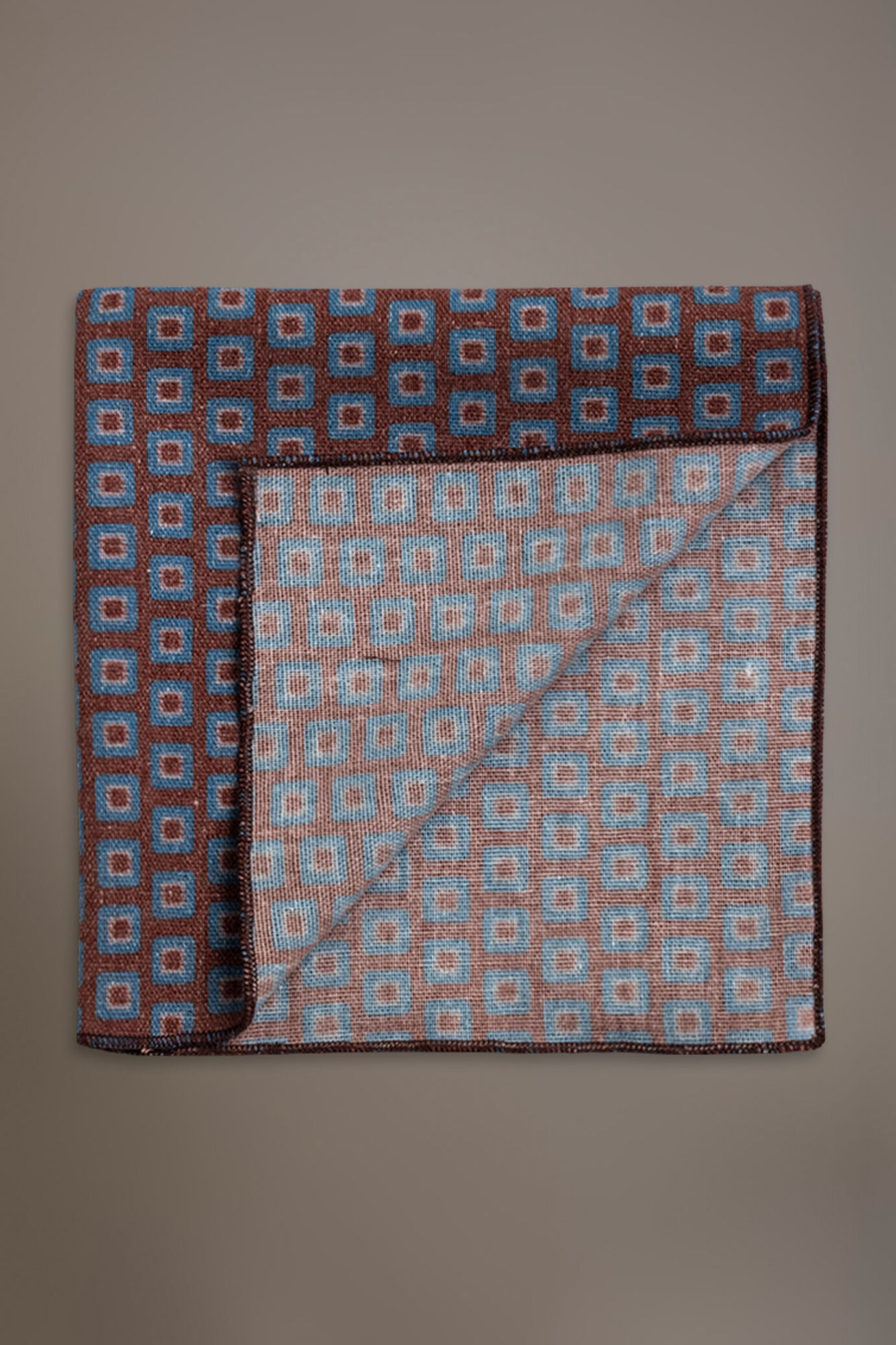 Pochette misto lino disegno fantasia uomo image number 0
