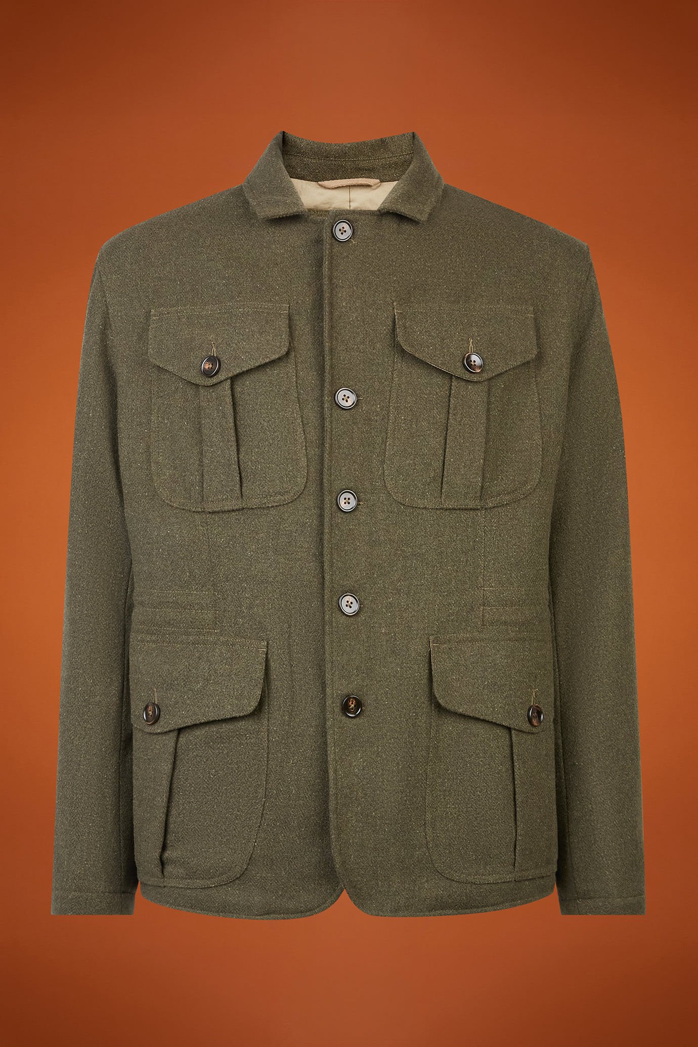 Men's boiled wool blend jacket light padding regular fit image number 4