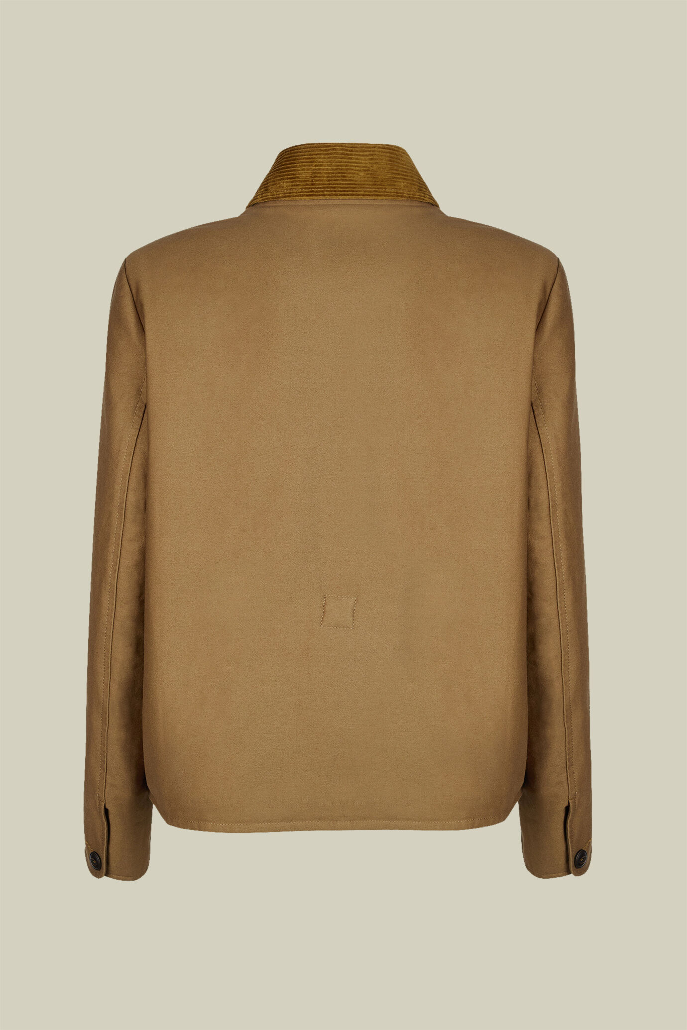 Giubbotto donna in canvas tinta unita collo in velluto regular fit