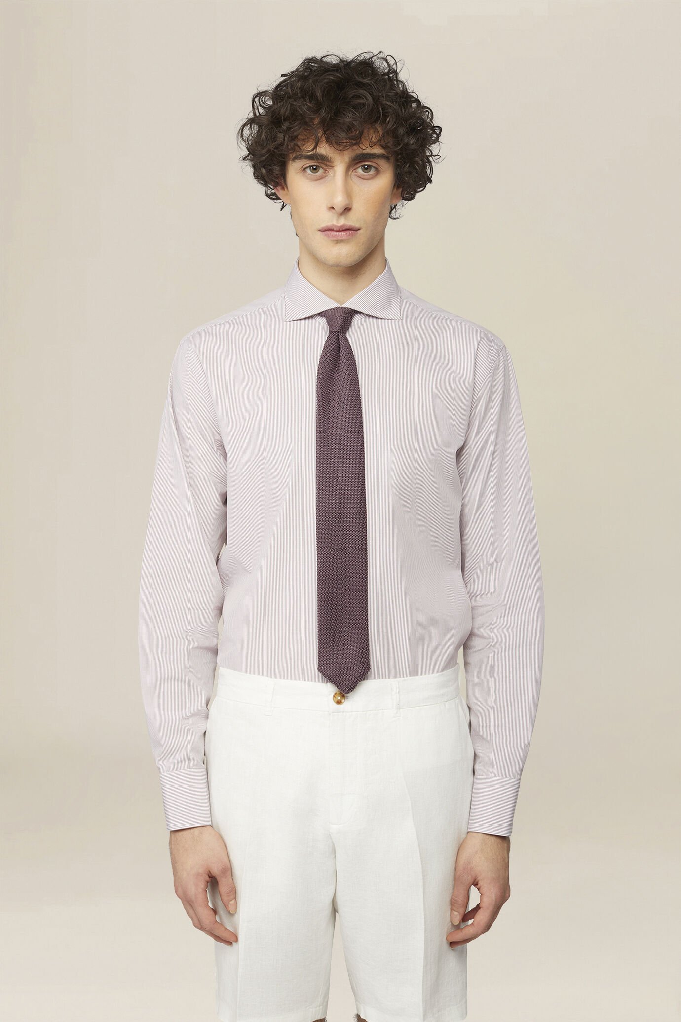 Men's 100% cotton dobby piqu&eacute; shirt