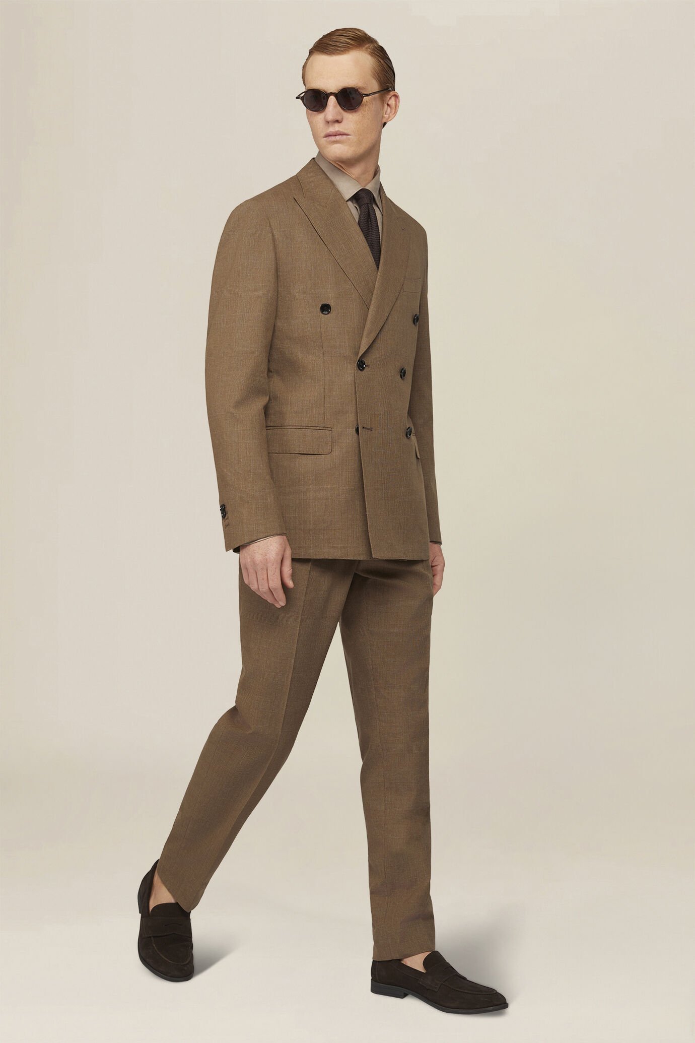 Giacca uomo doppiopetto sfoderata in principe di Galles regular fit image number 1