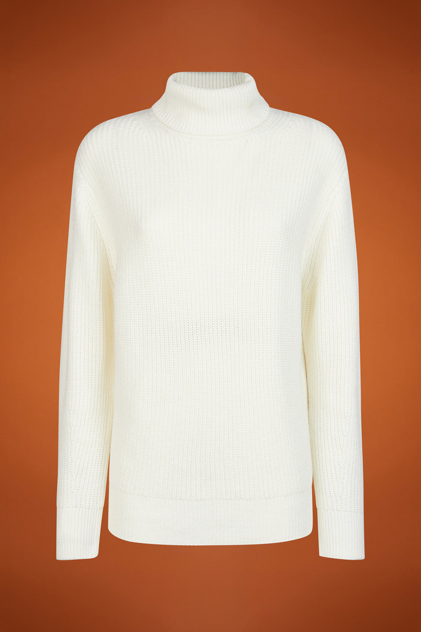 Maglia donna a collo alto in costa inglese regular fit image number 4
